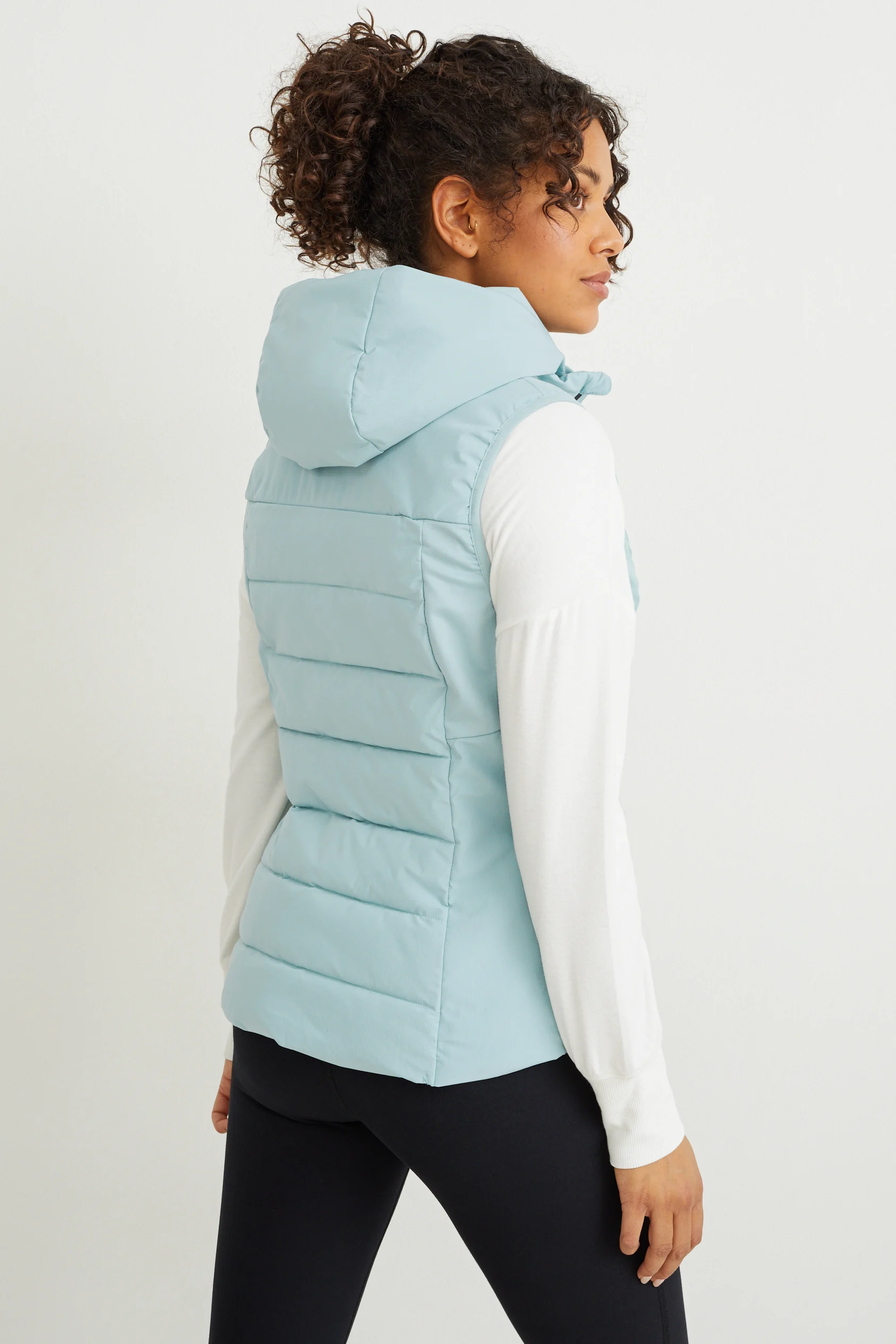 Quilted gilet with hood