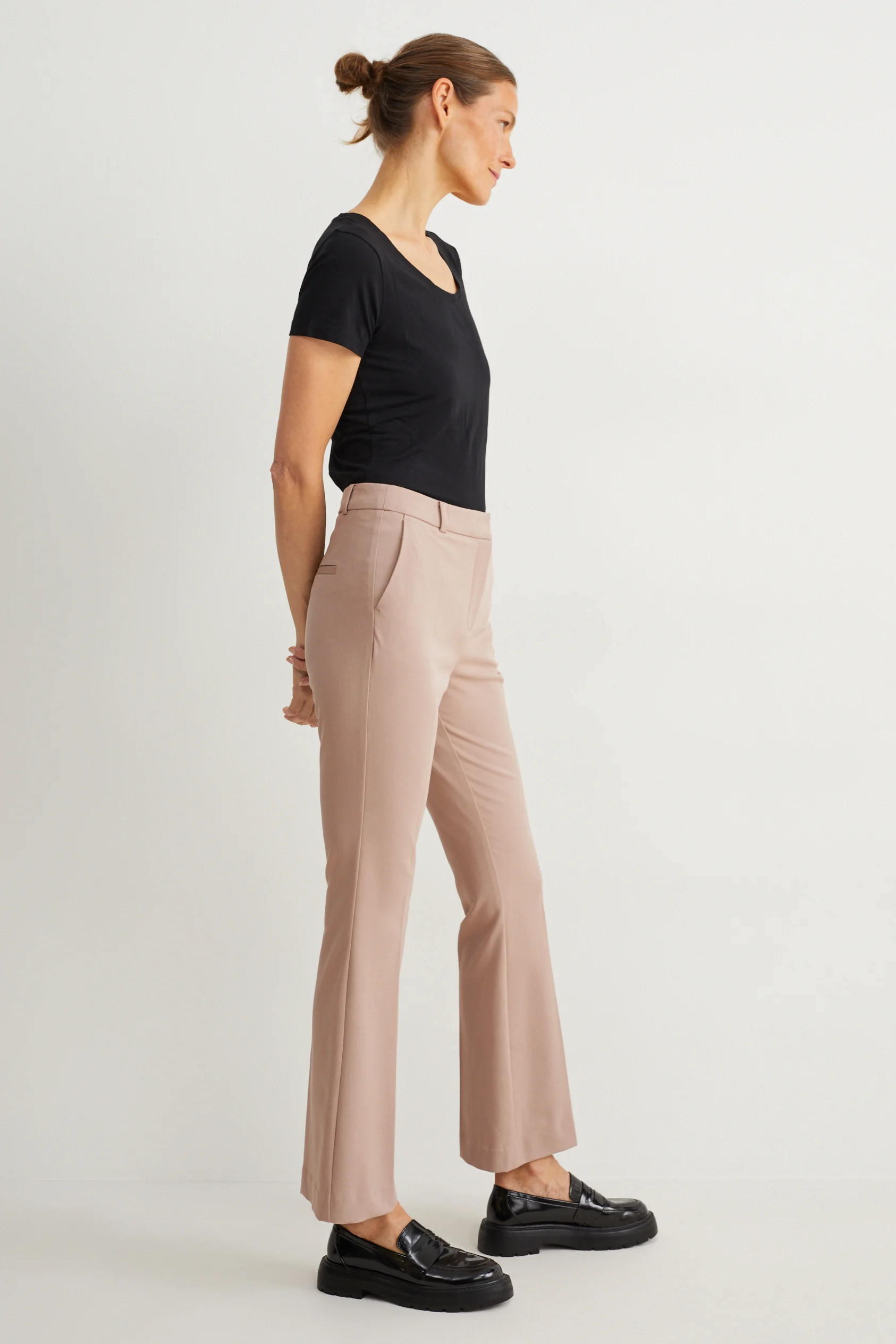 Business trousers - mid-rise waist - flared - 4 Way Stretch