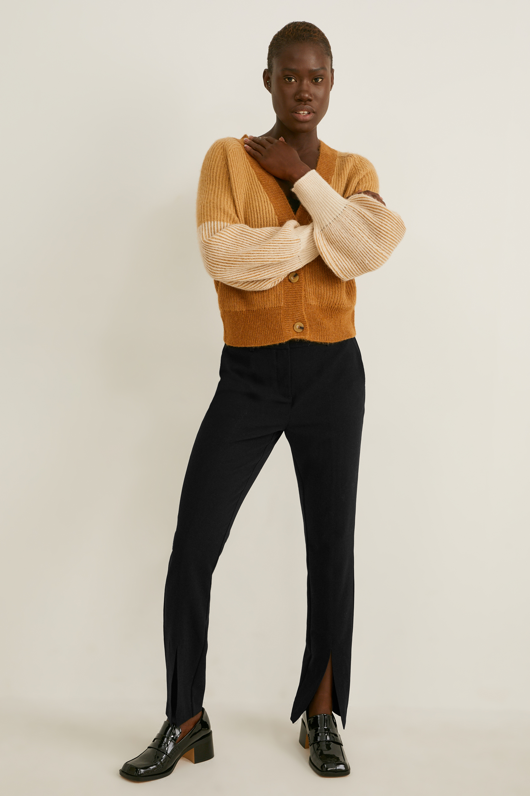 Cloth trousers - mid-rise waist - slim fit