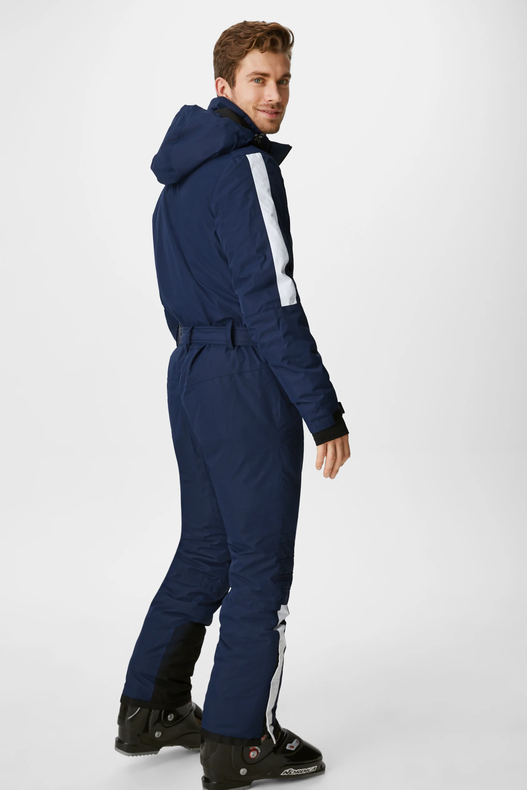 Ski suit with hood