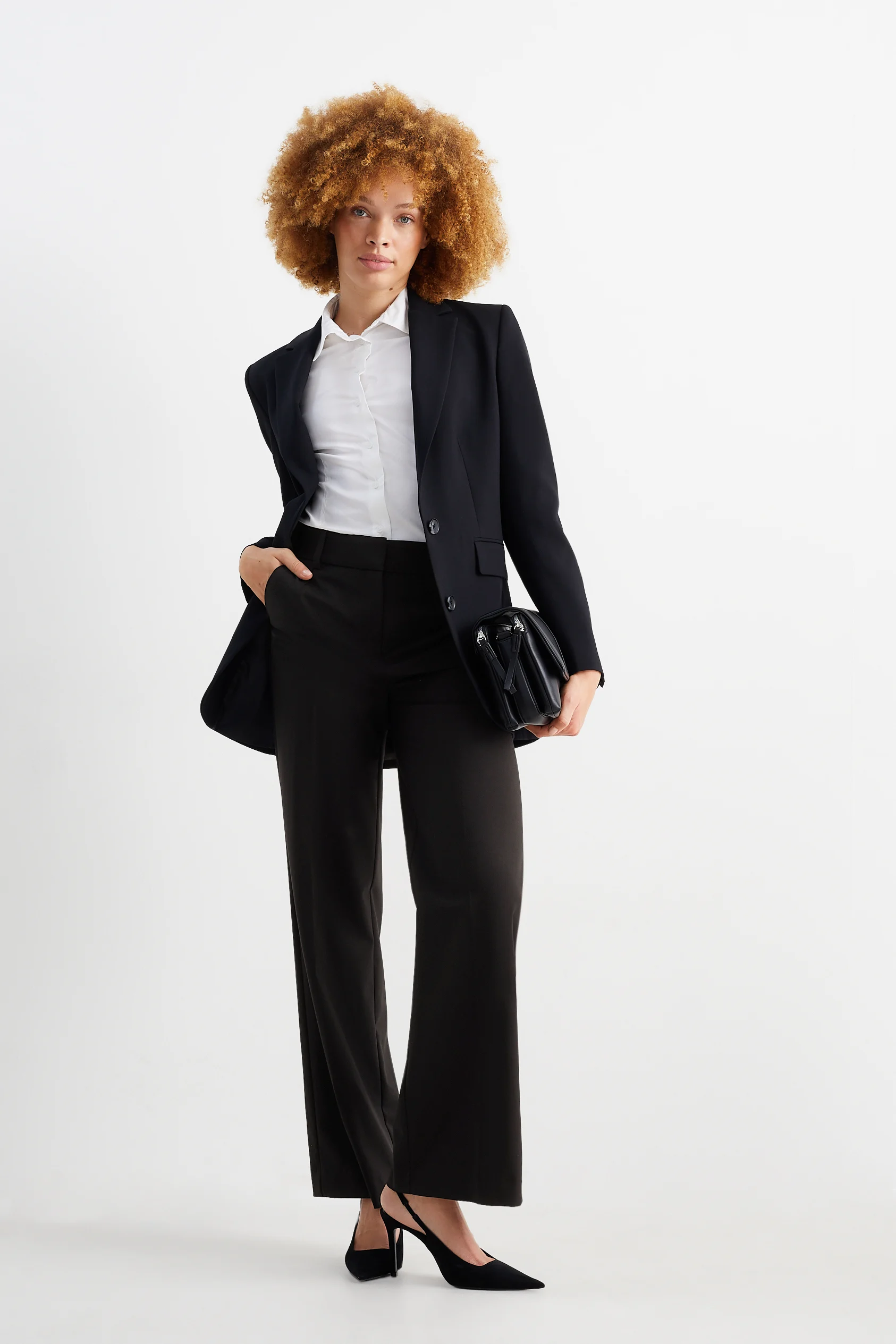 Business trousers - high waist - wide leg - Mix & match