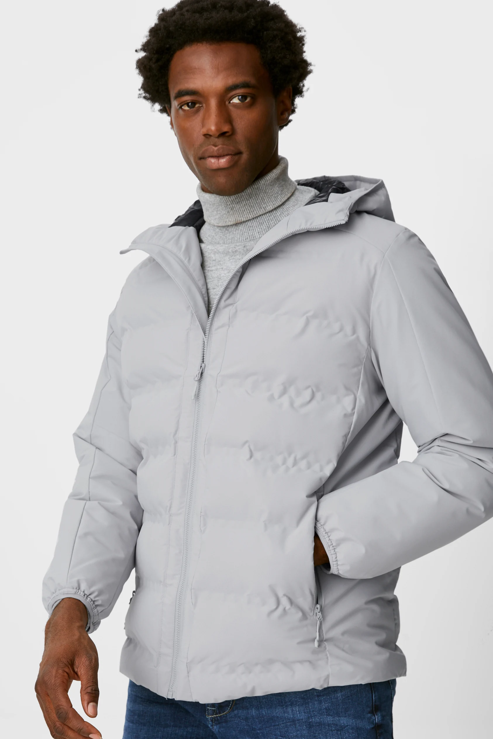 Quilted jacket with hood - THERMOLITE?