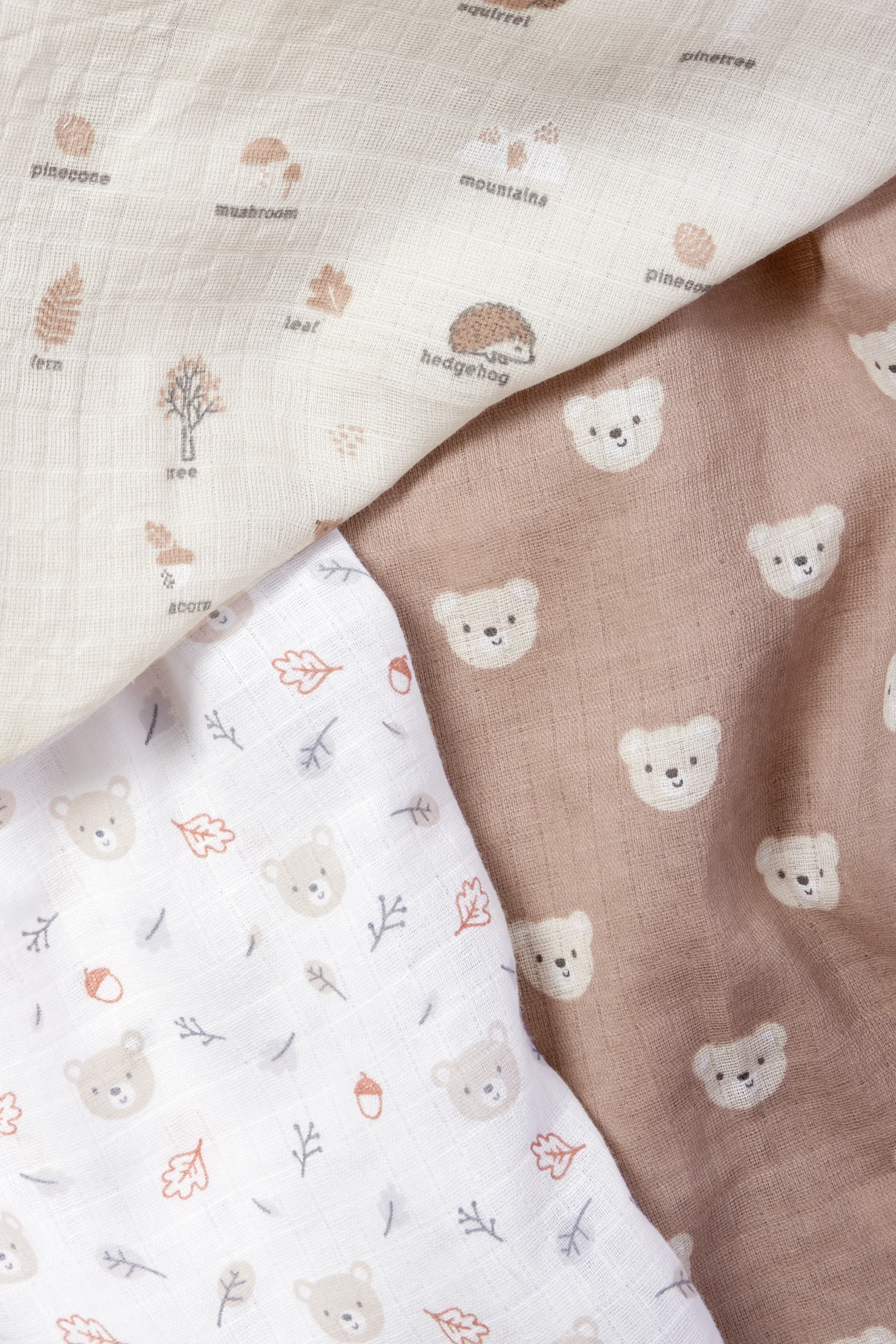 Multipack of 3 - baby muslin square