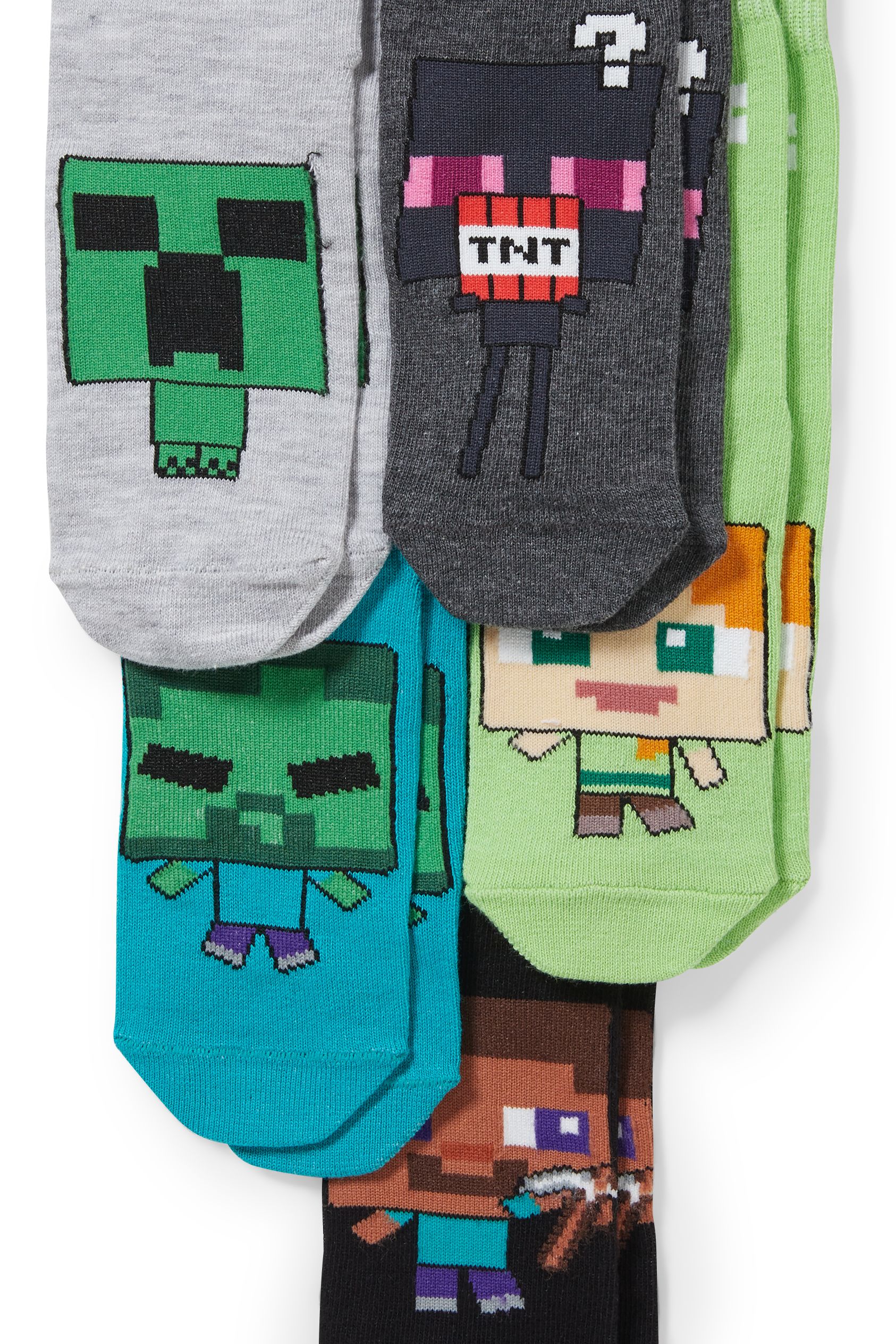 Multipack of 5 - Minecraft - socks with motif