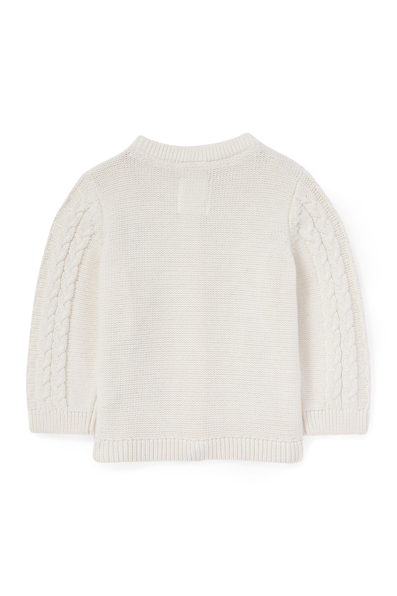 Baby Christmas cardigan - cable knit pattern