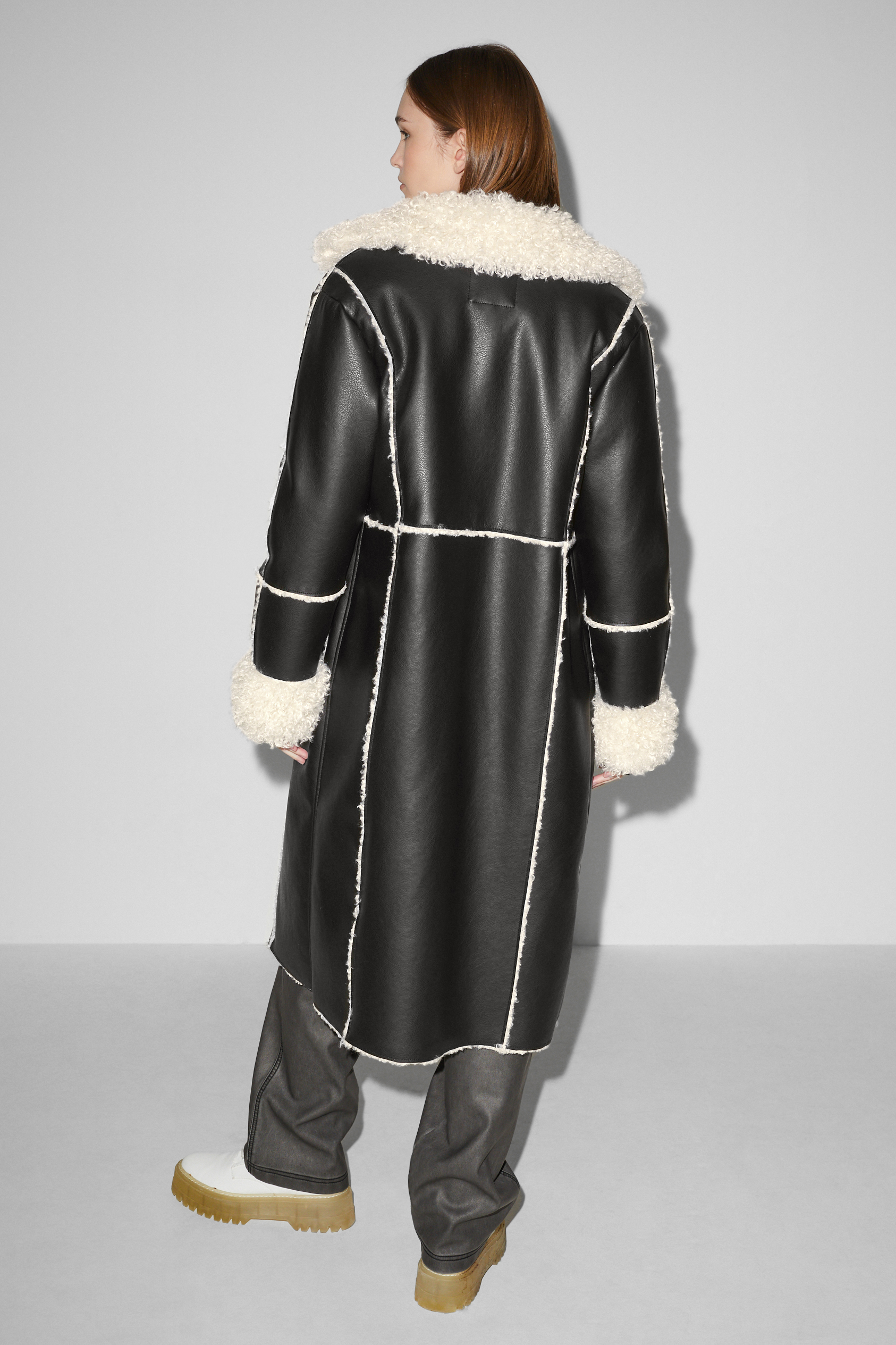 CLOCKHOUSE - shearling coat - faux leather