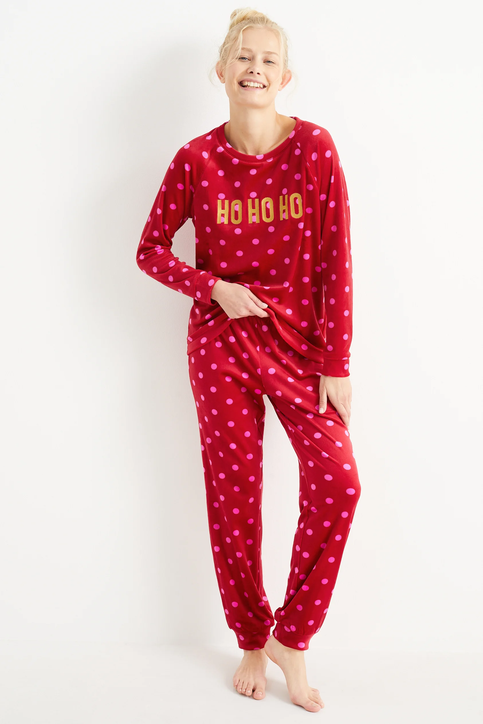Christmas winter pyjamas - HoHoHo - polka dot