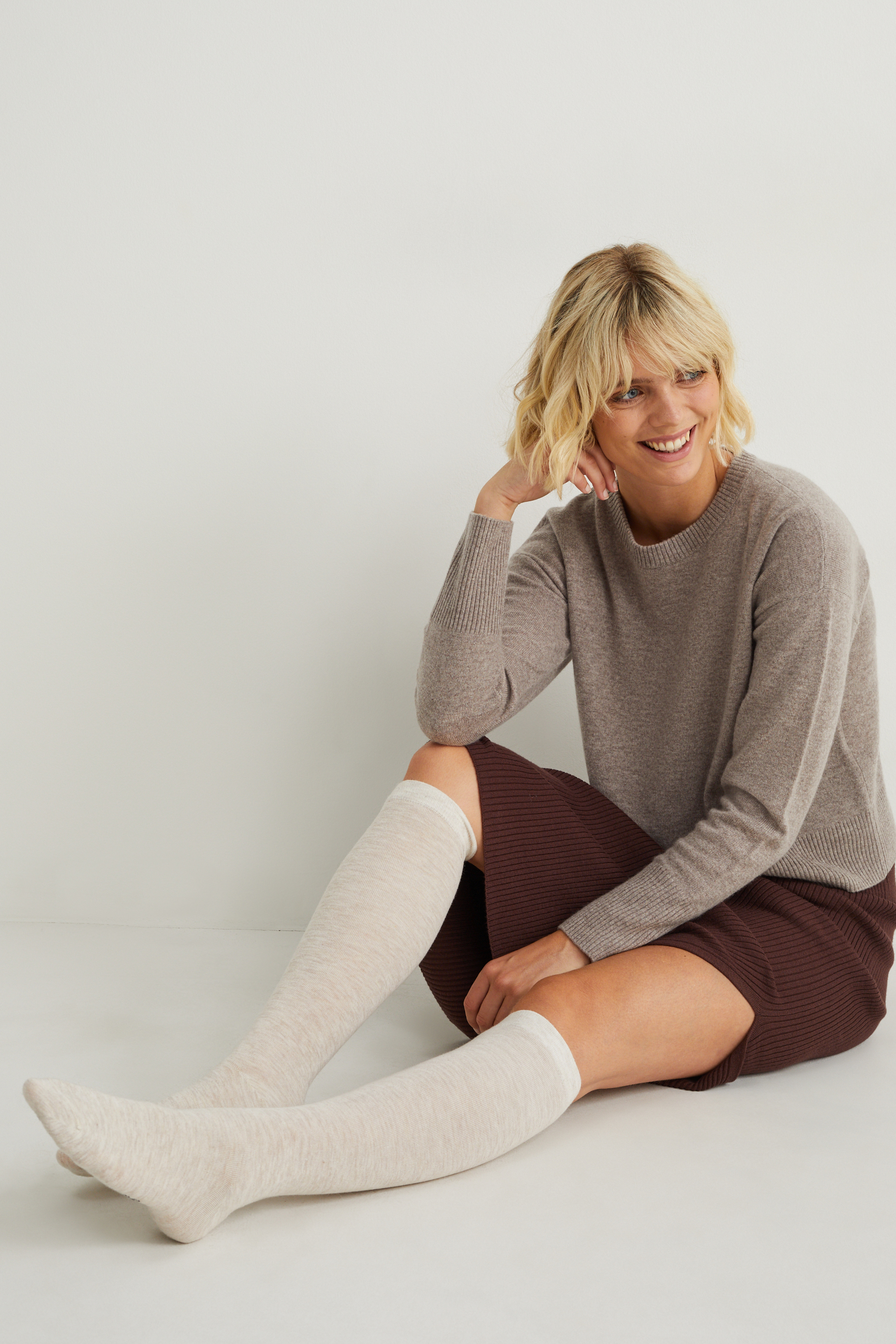 Cashmere blend knee-high socks