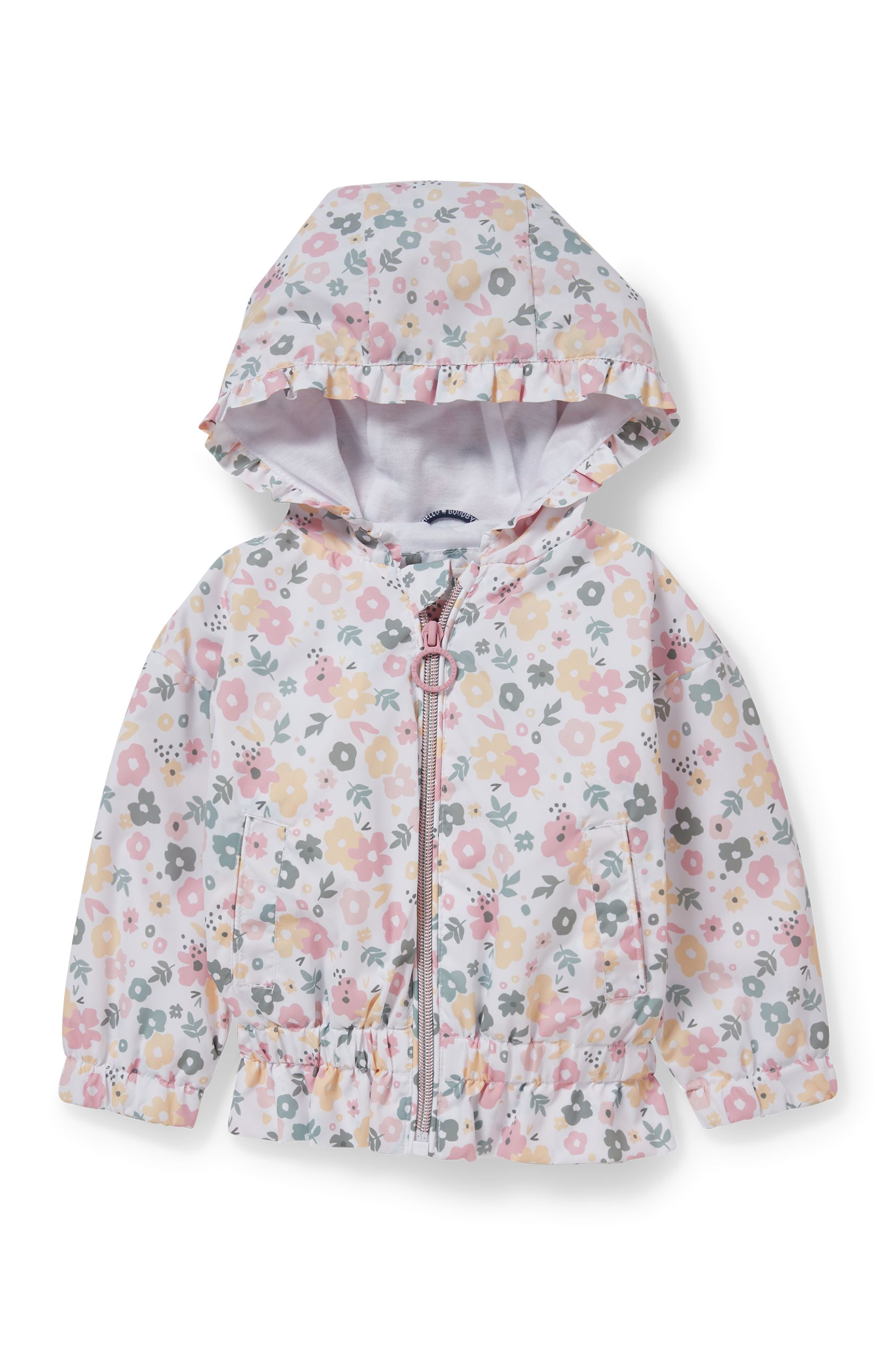 Baby jacket with hood - floral