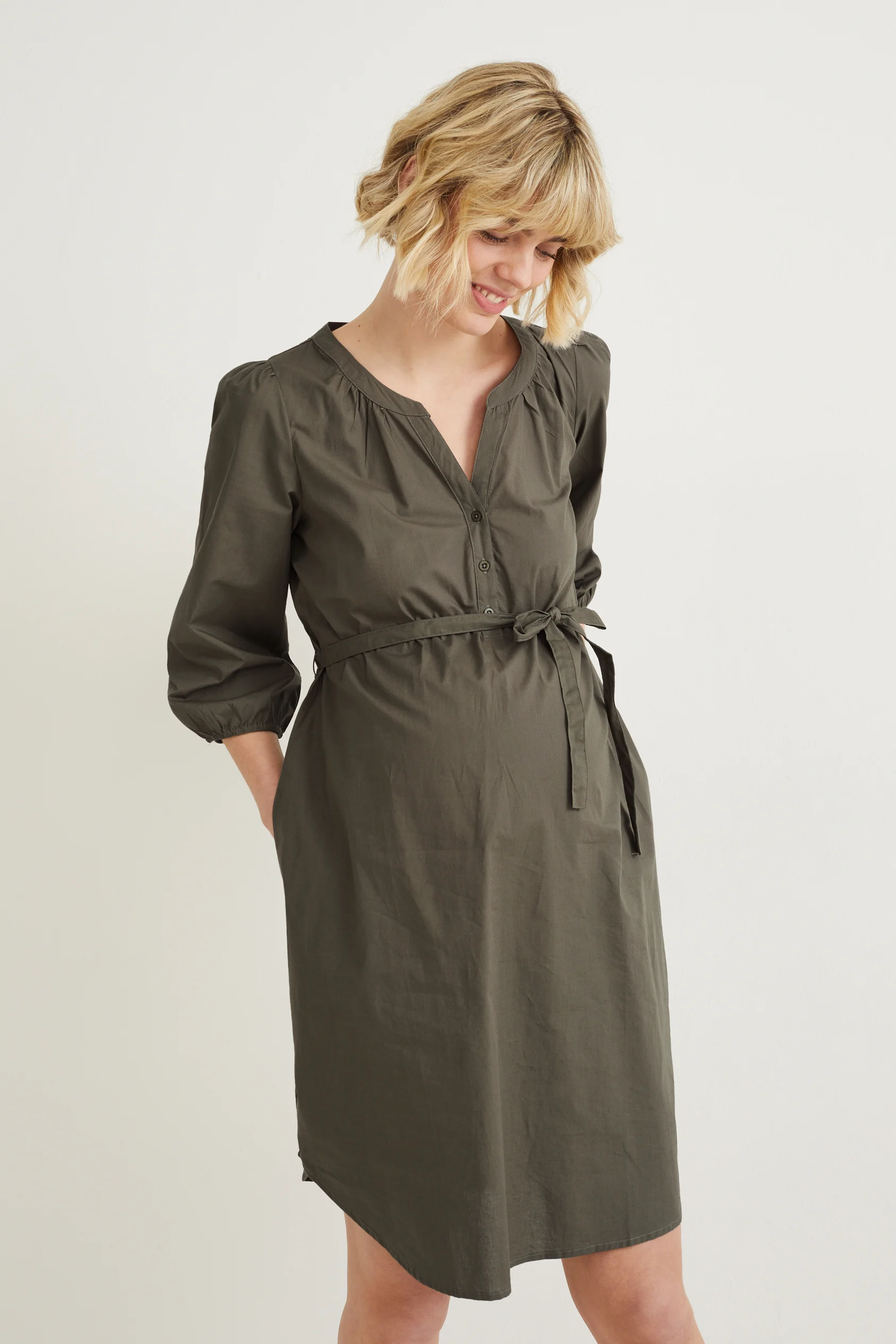 Maternity shirt dress