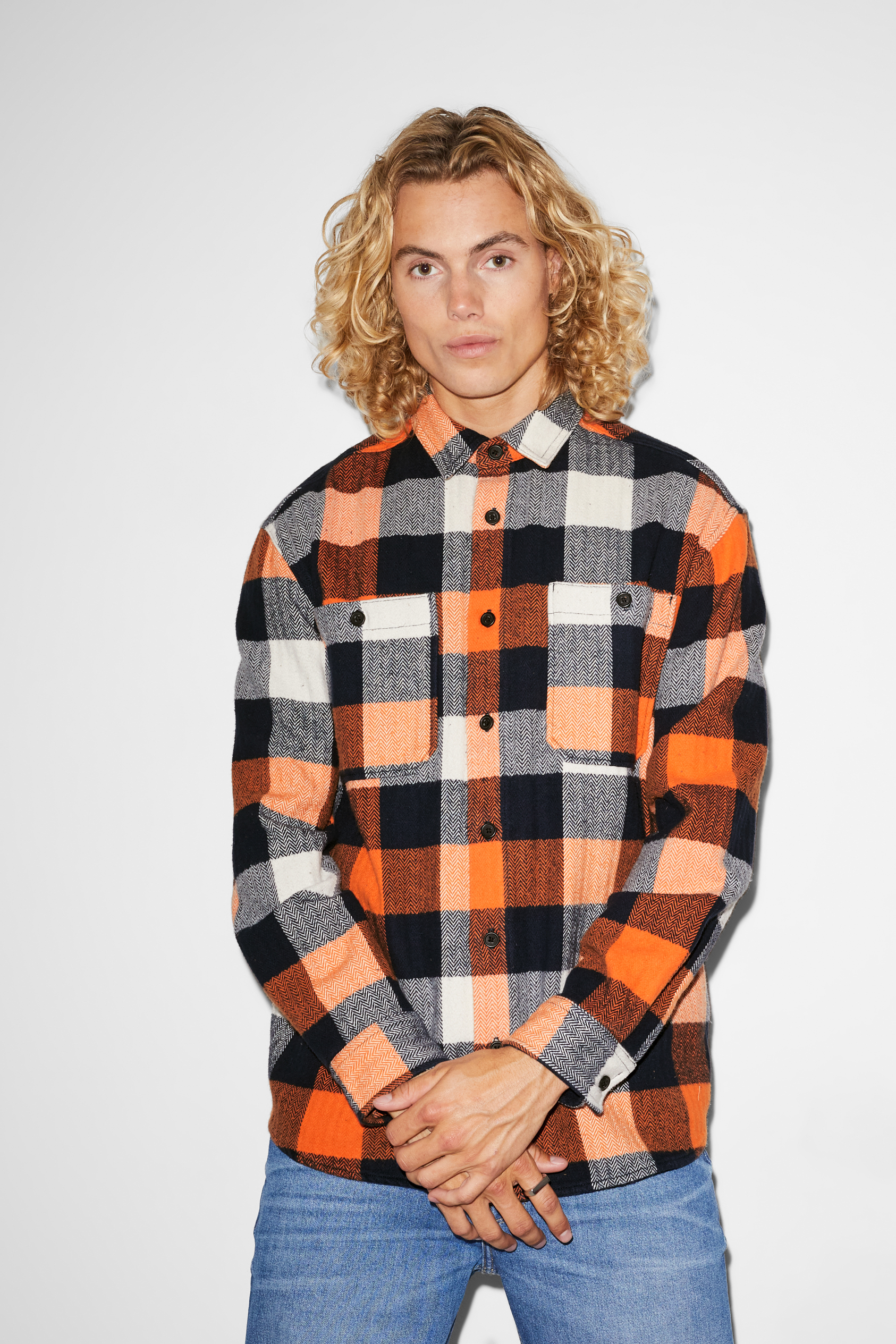 CLOCKHOUSE - shirt - relaxed fit - kent collar - check