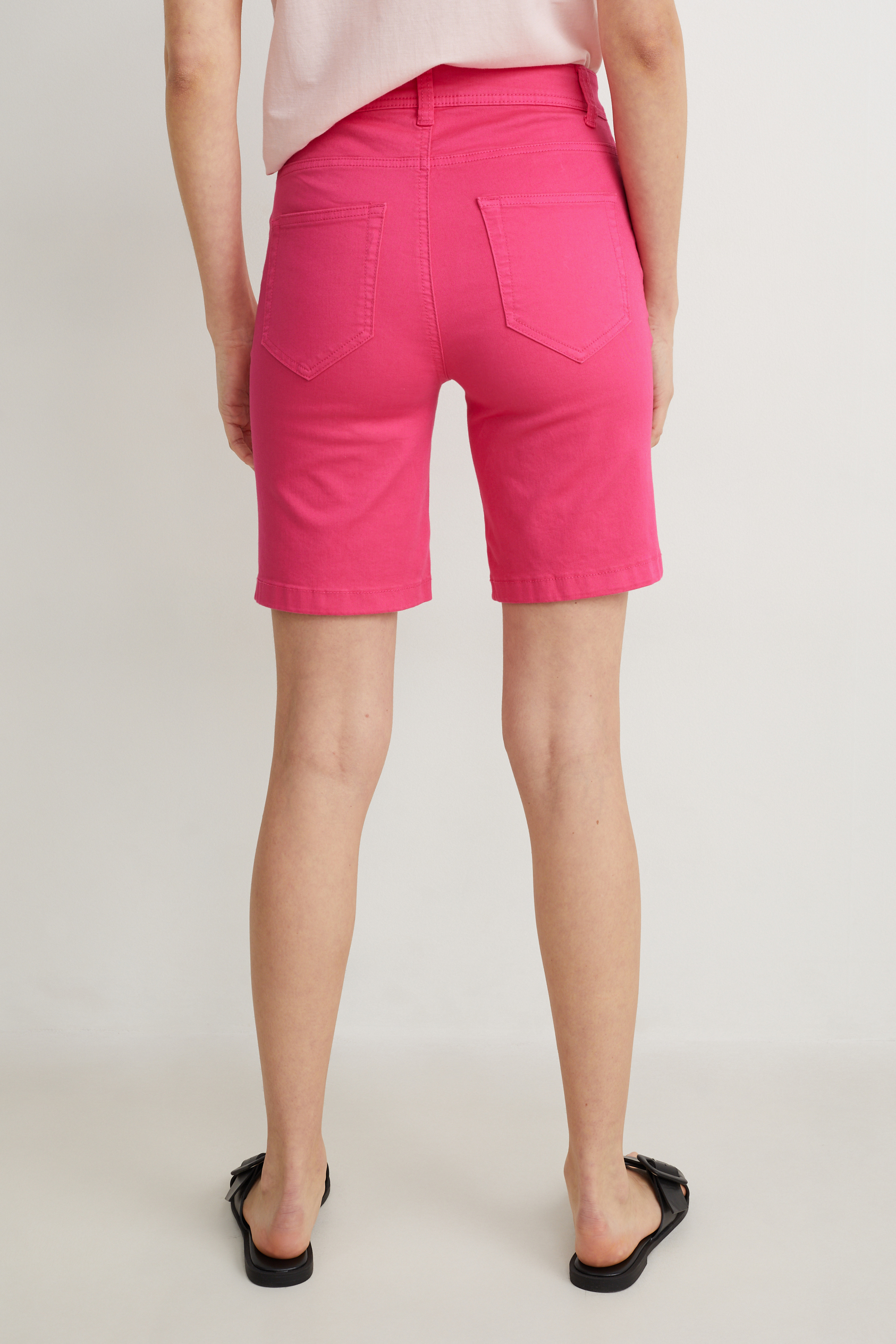 Denim bermuda shorts - mid-rise waist