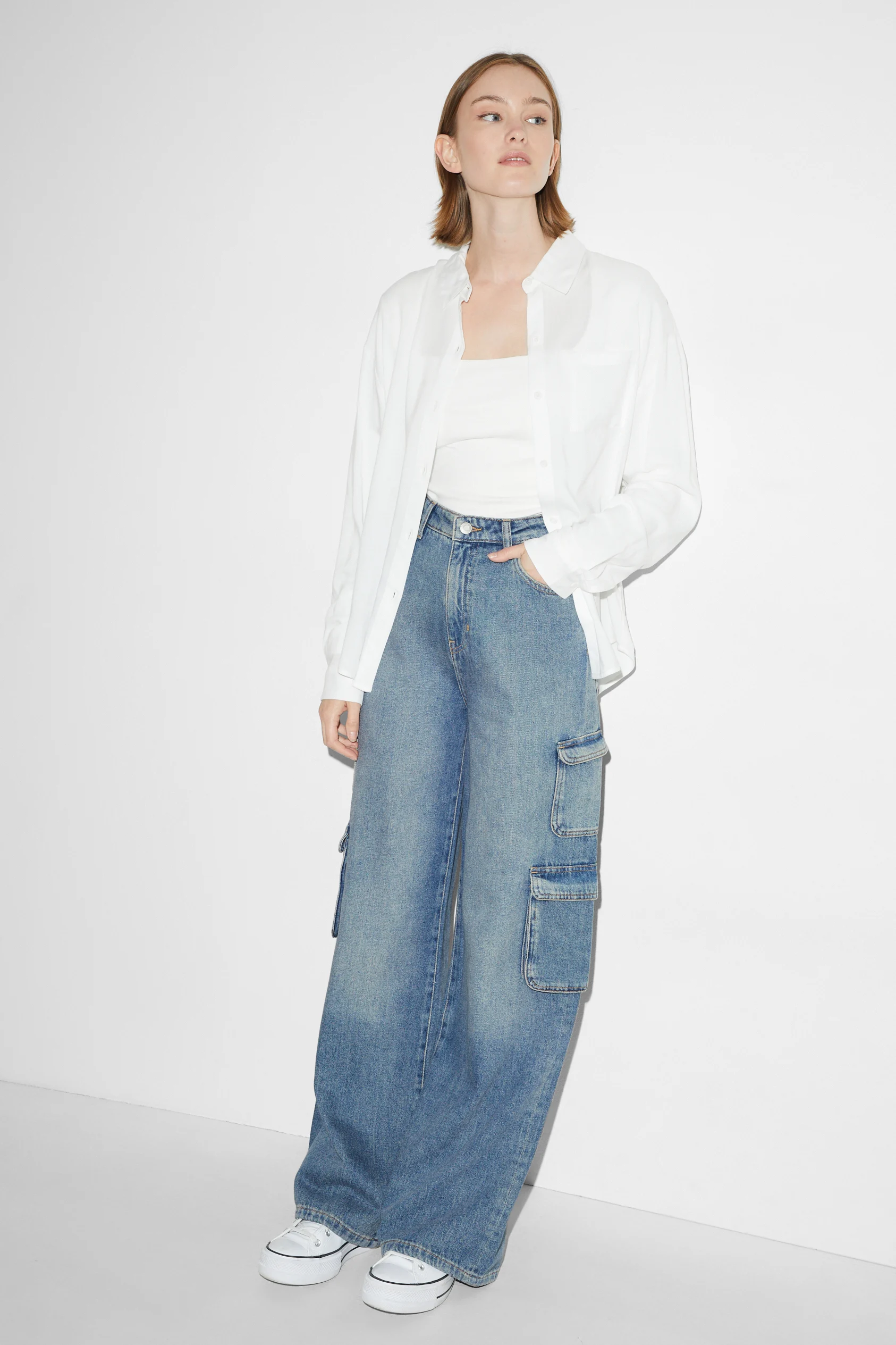 CLOCKHOUSE - wide leg jeans - high waist