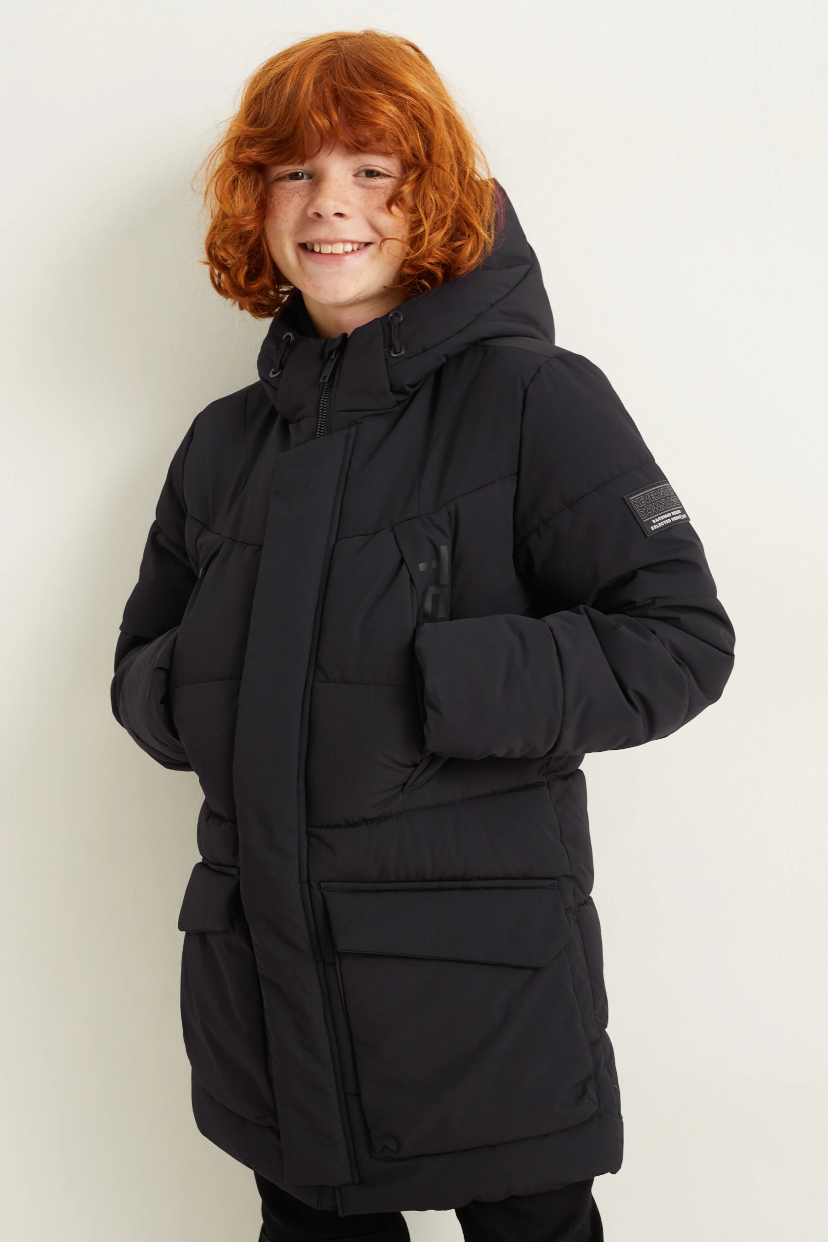Quilted jacket with hood