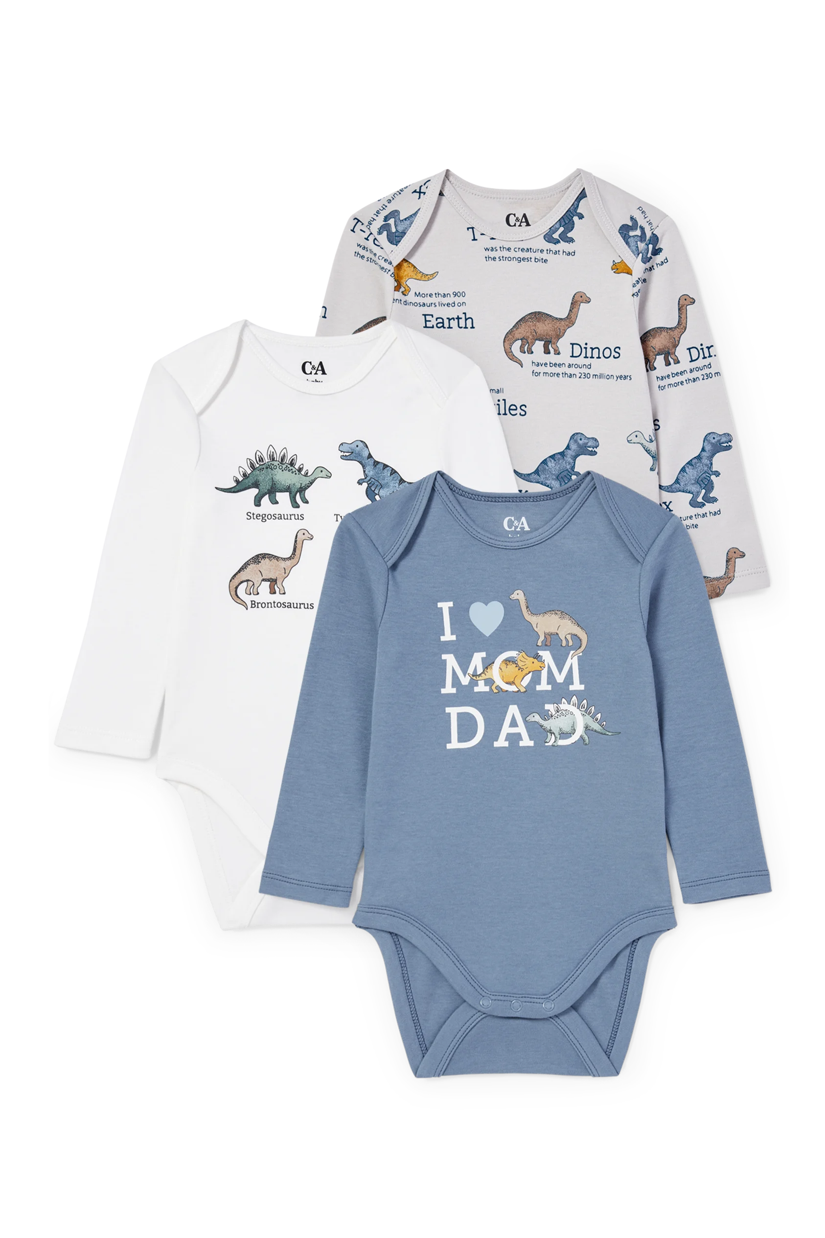 Multipack of 3 - dinosaur - baby bodysuit