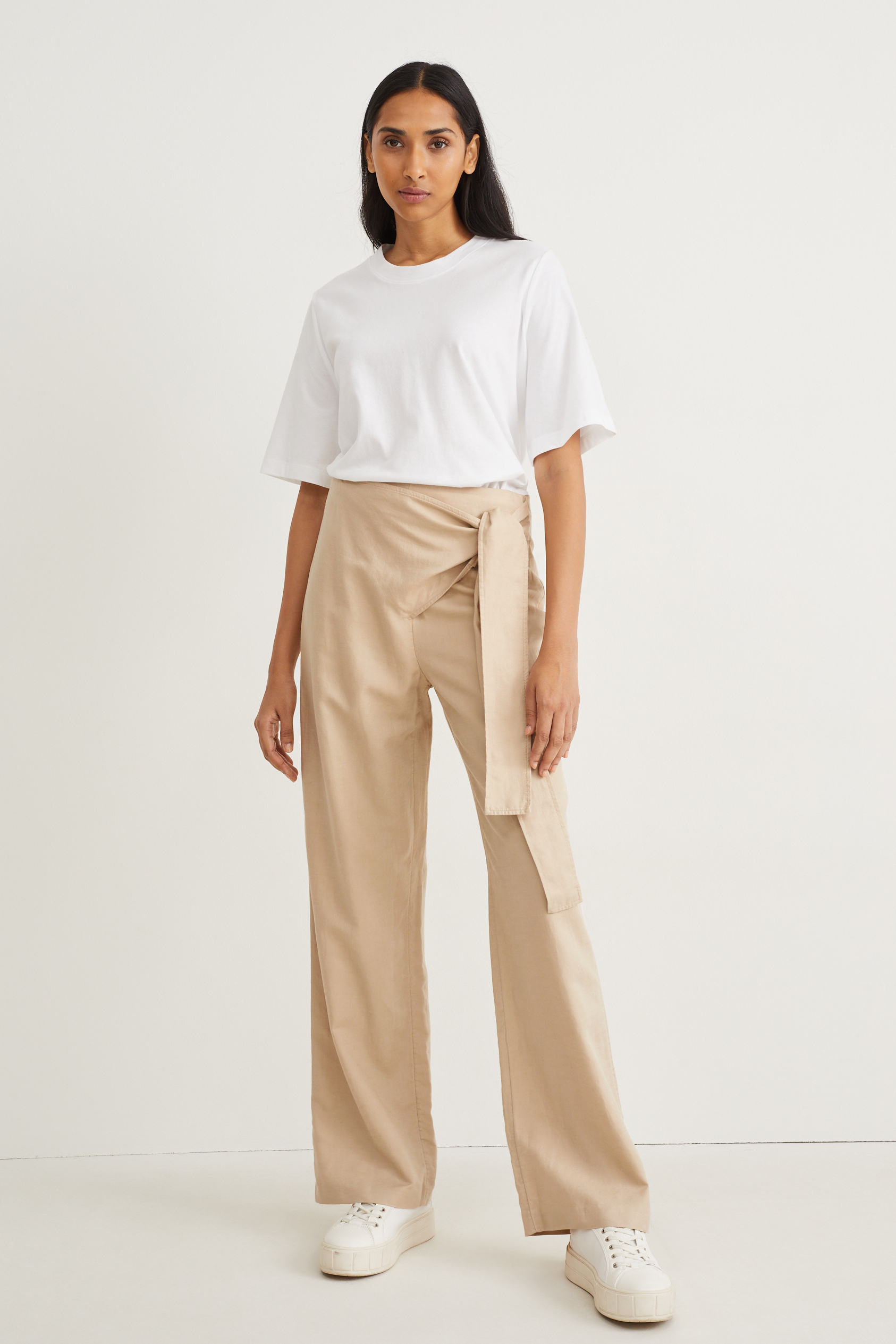 Cloth trousers - high waist - wide leg