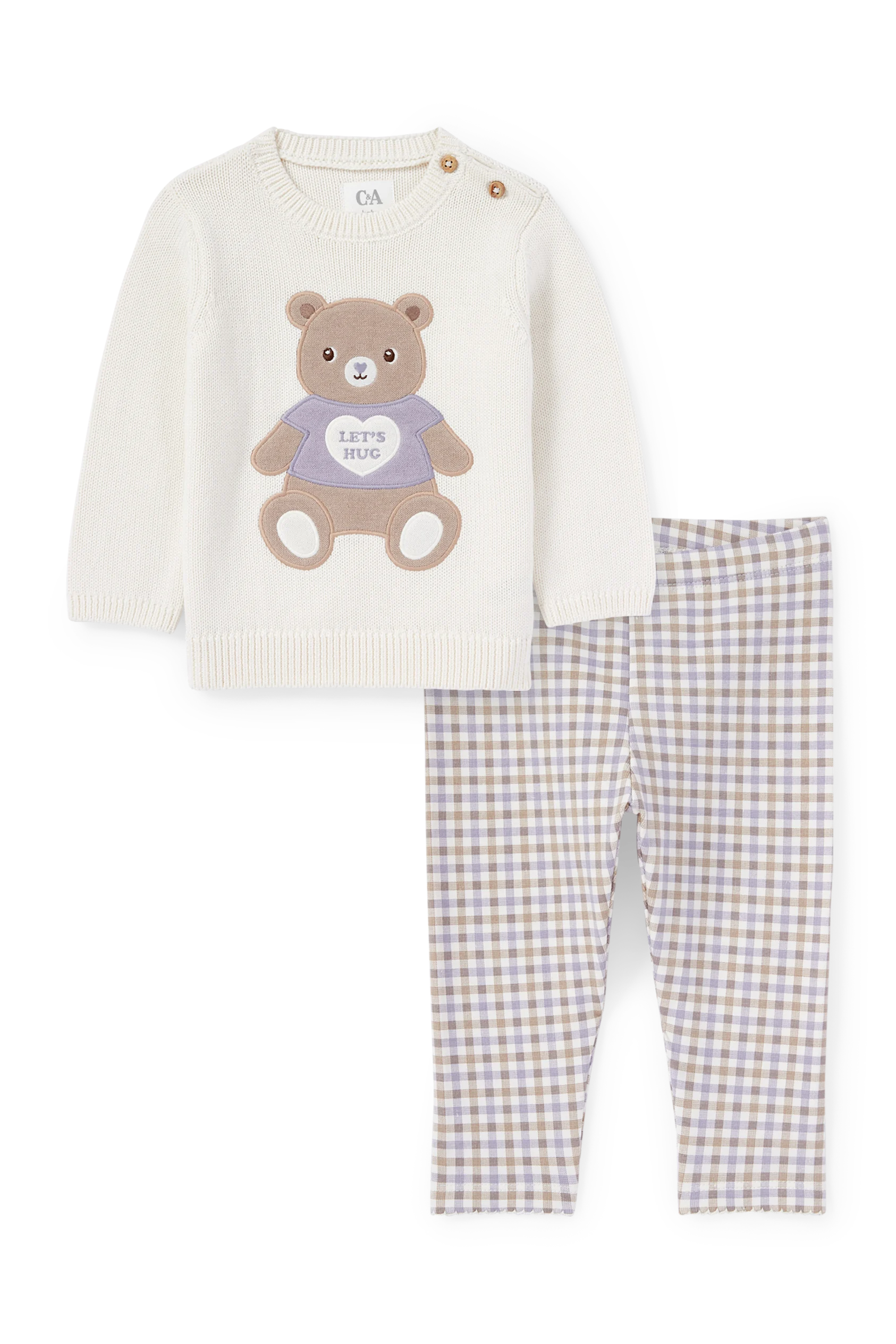 Teddy bear - baby outfit - 2 piece