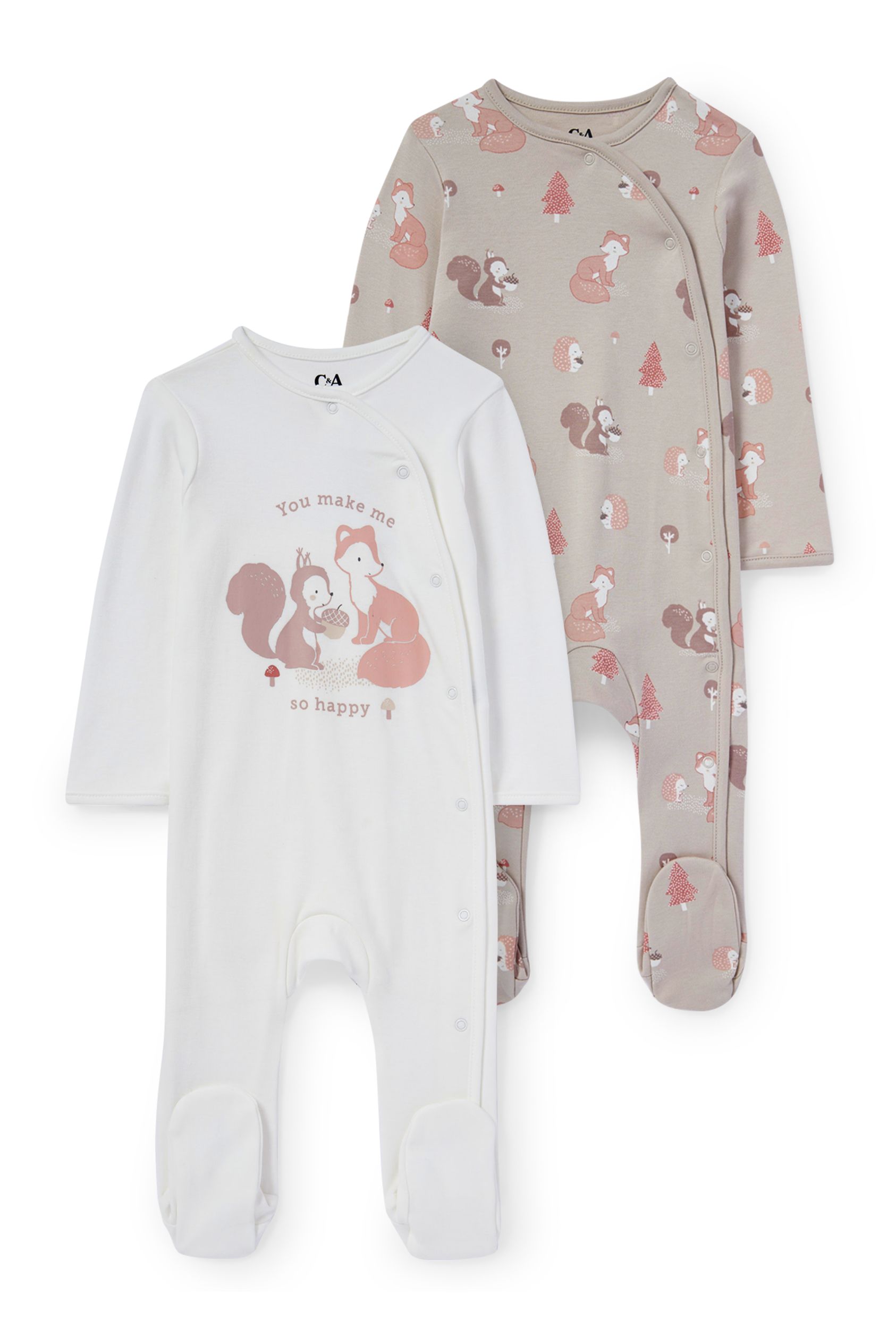 Multipack of 2 - baby sleepsuit