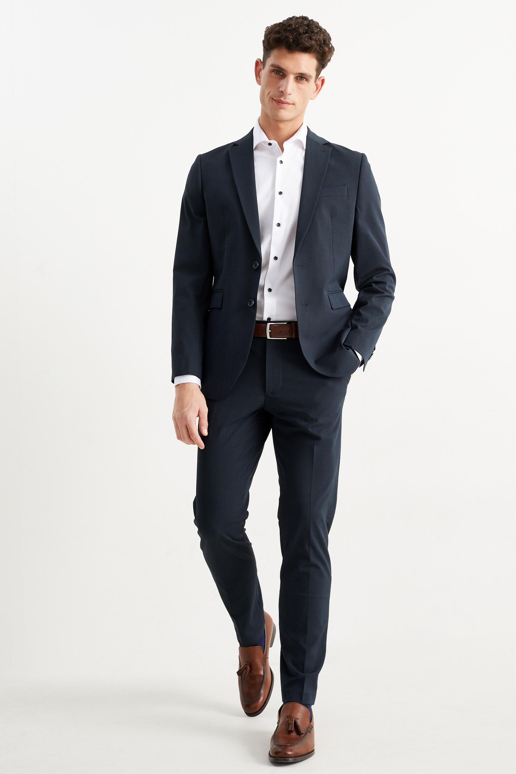 Business shirt - body fit - cutaway collar  - LYCRA?