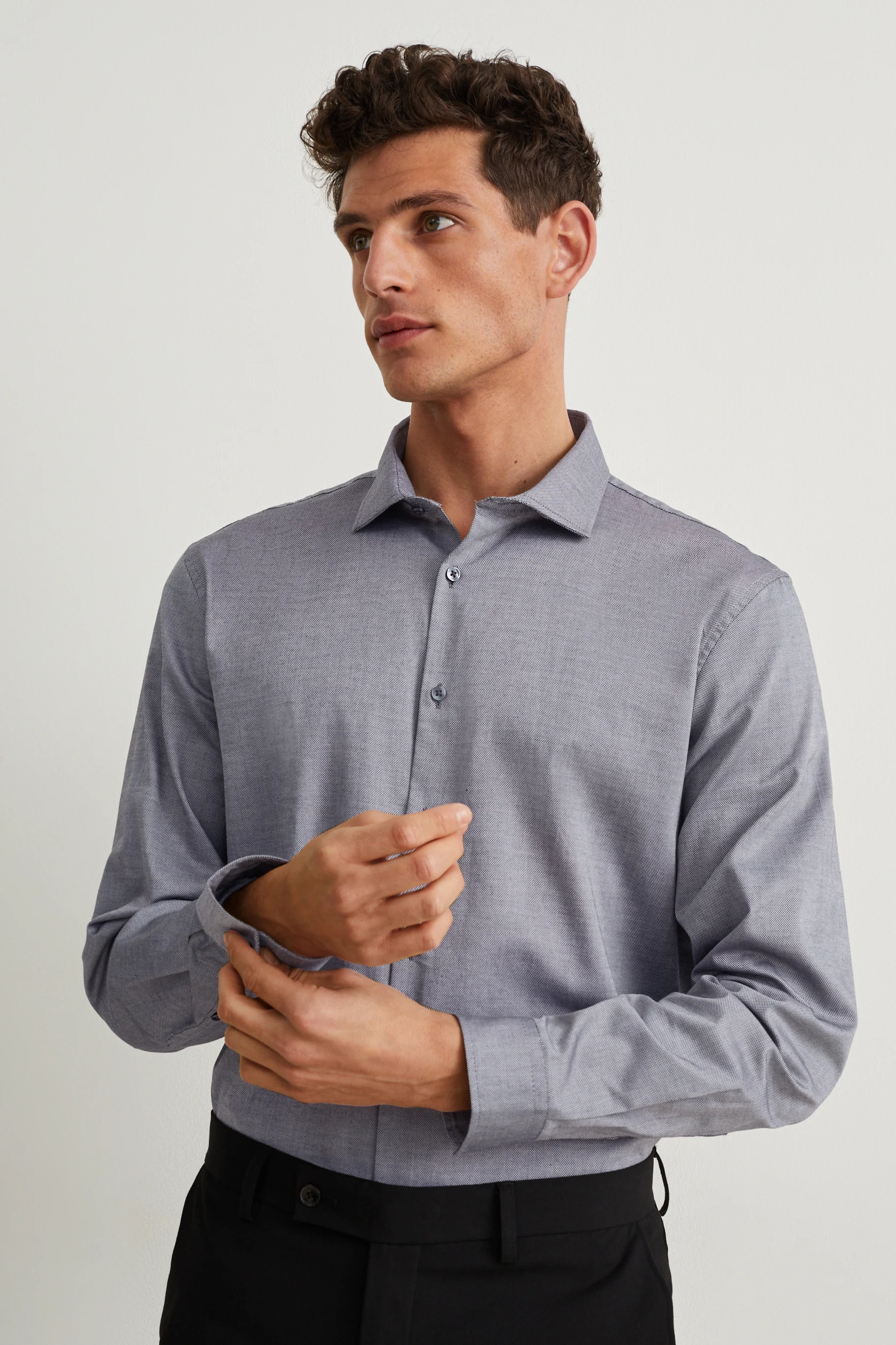 Business shirt - regular fit - cutaway collar - easy-iron