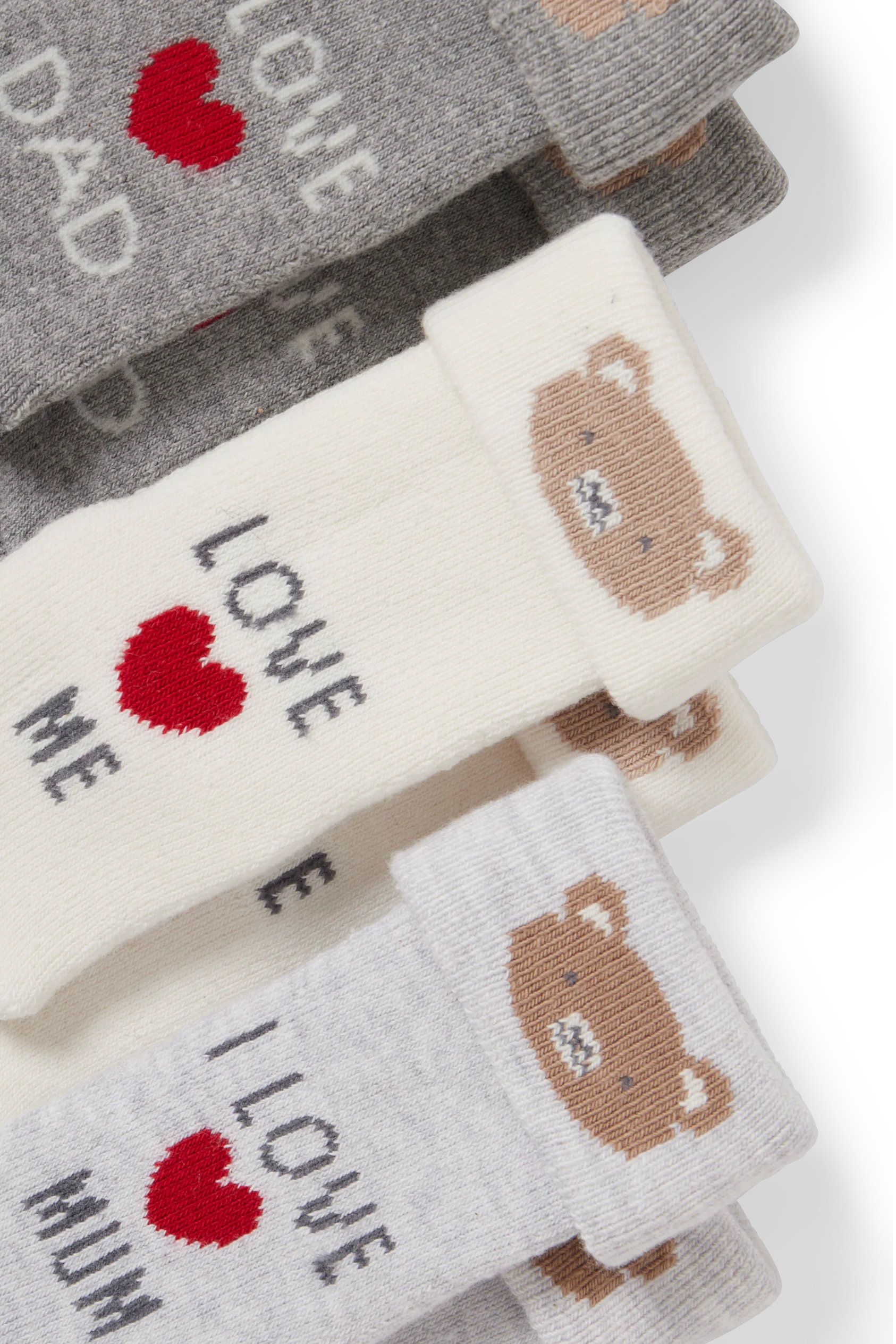 Multipack of 3 - teddy bear - newborn socks with motif