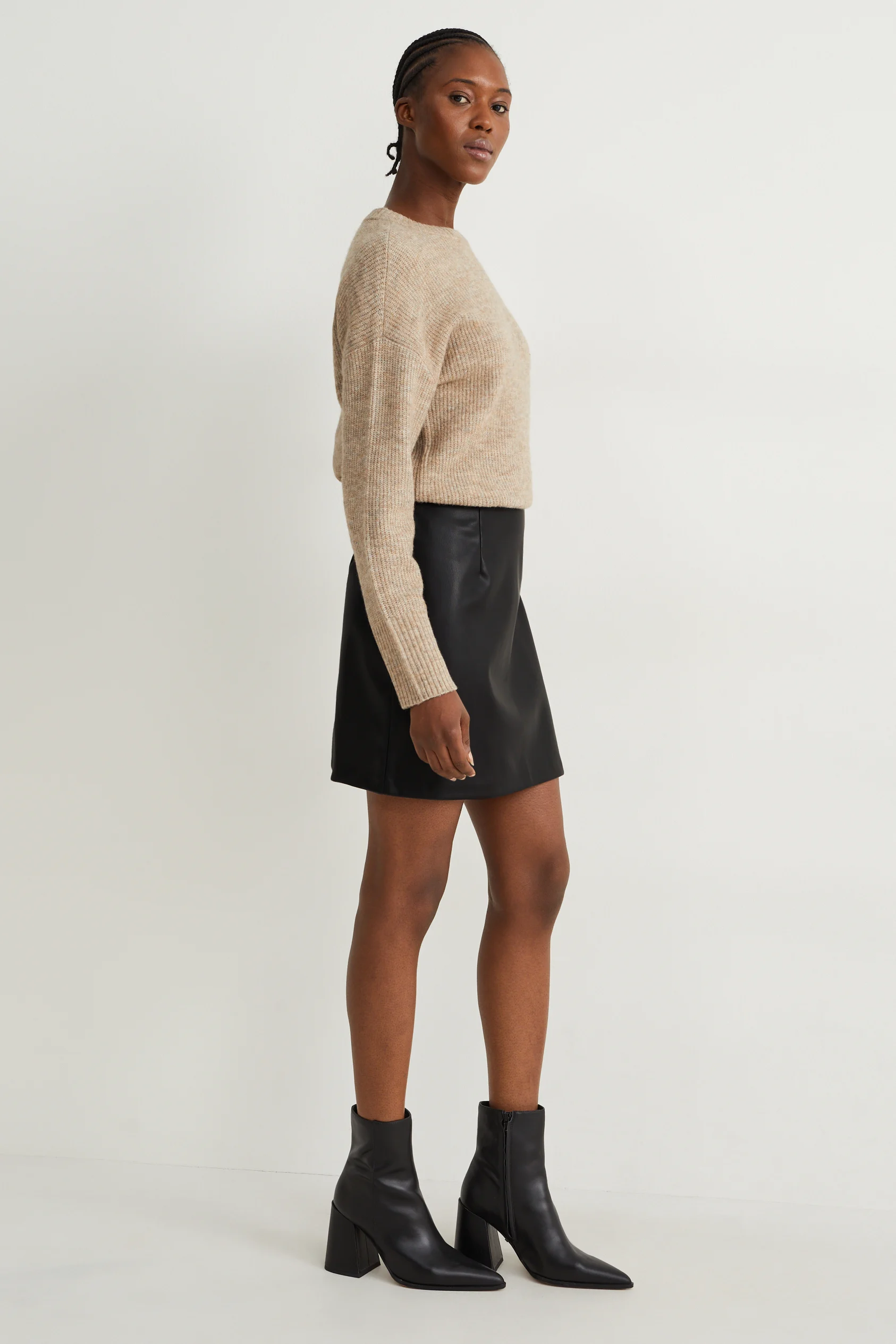 Mini skirt - faux leather