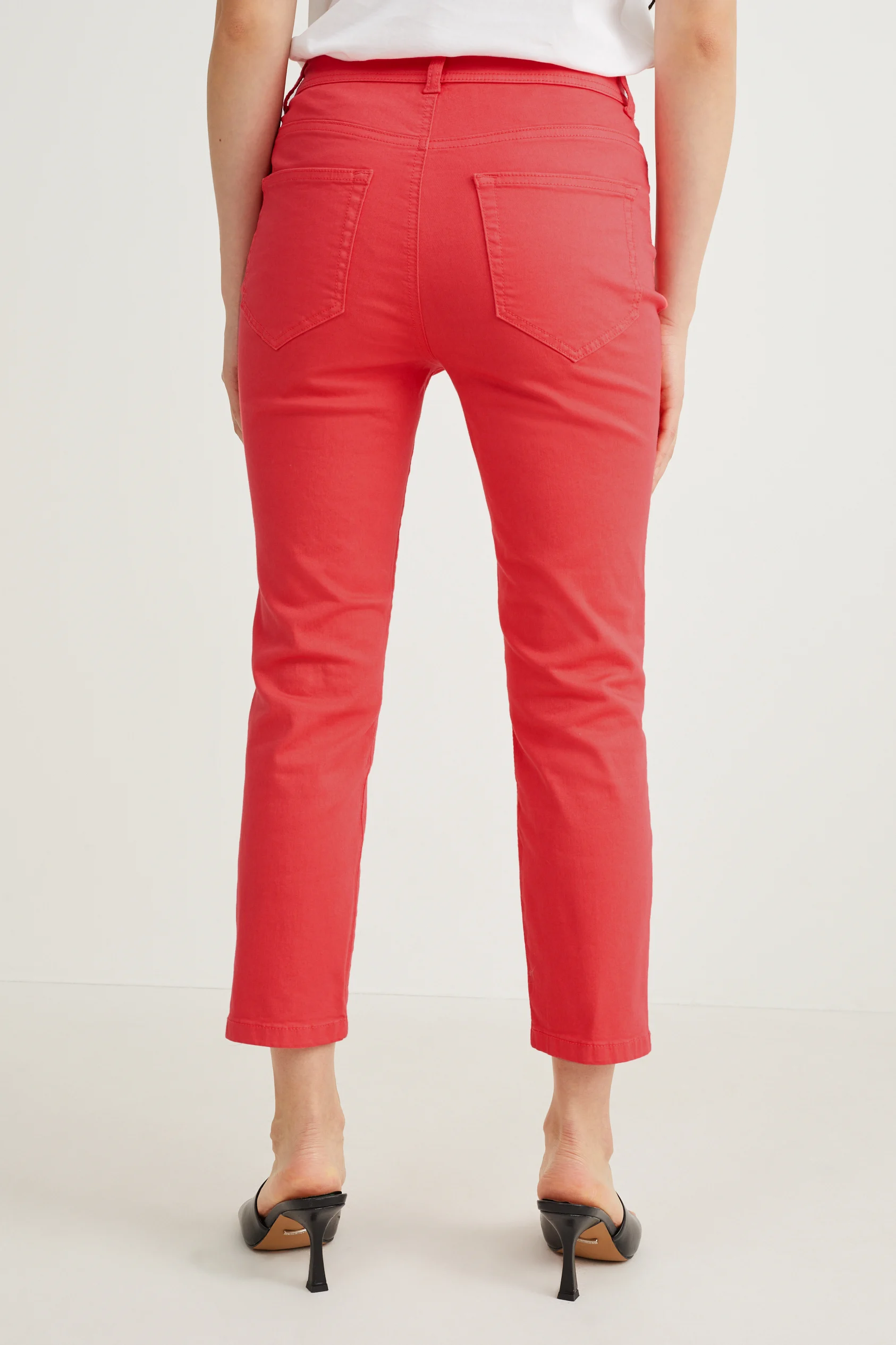 Trousers - mid-rise waist - skinny fit