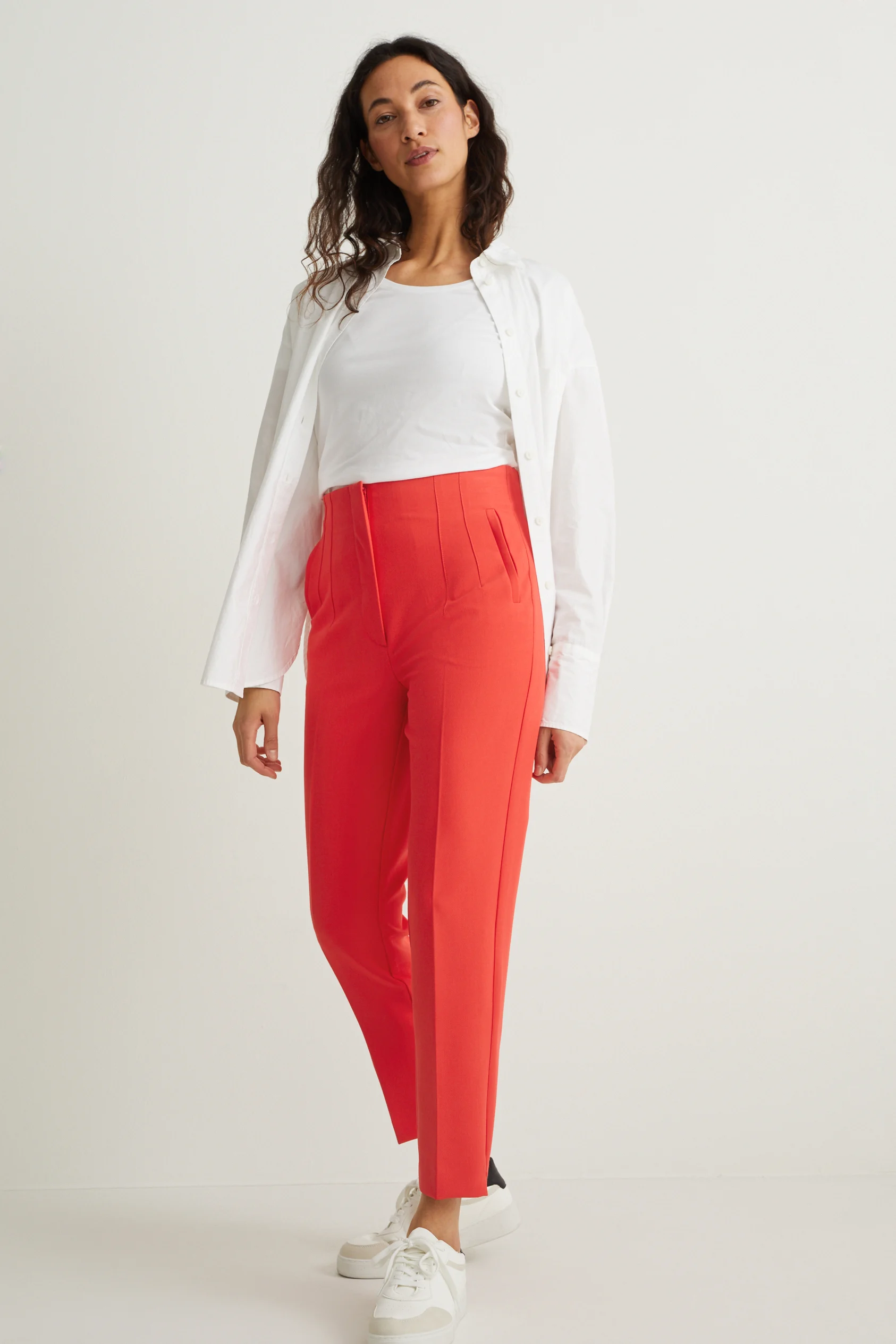 Cloth trousers - high waist - cigarette fit