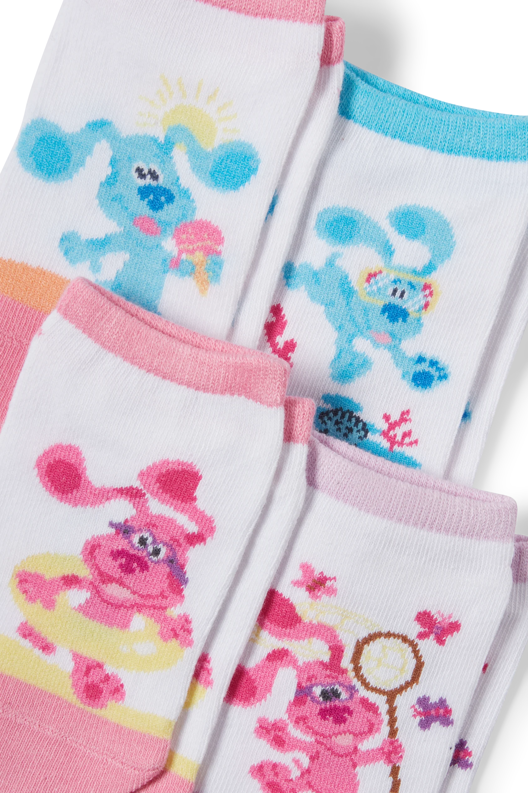 Multipack of 4 - Blue's Clues - trainer socks with motif