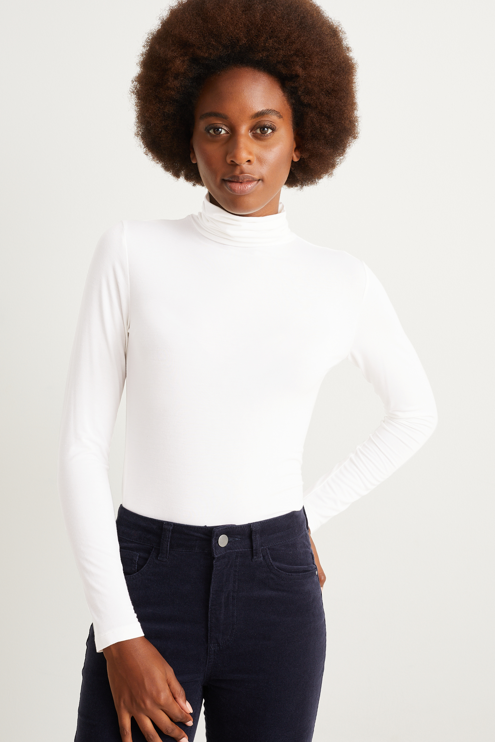Basic polo neck top