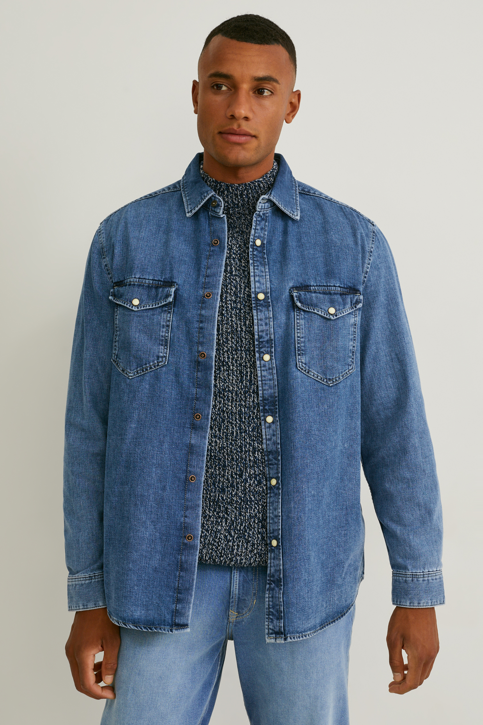 Denim shirt - regular fit - Kent collar