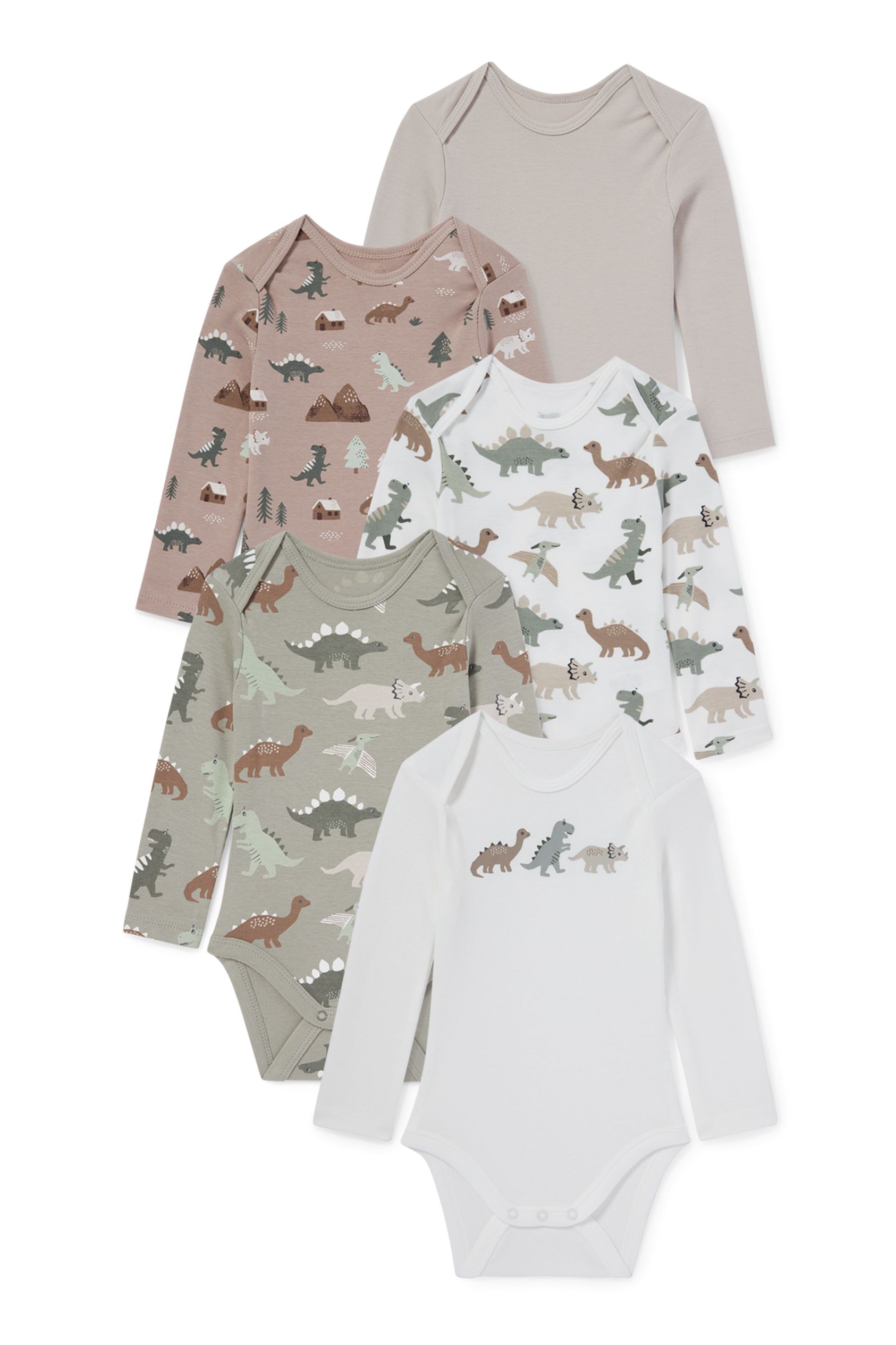 Multipack of 5 - dinosaur - baby bodysuit