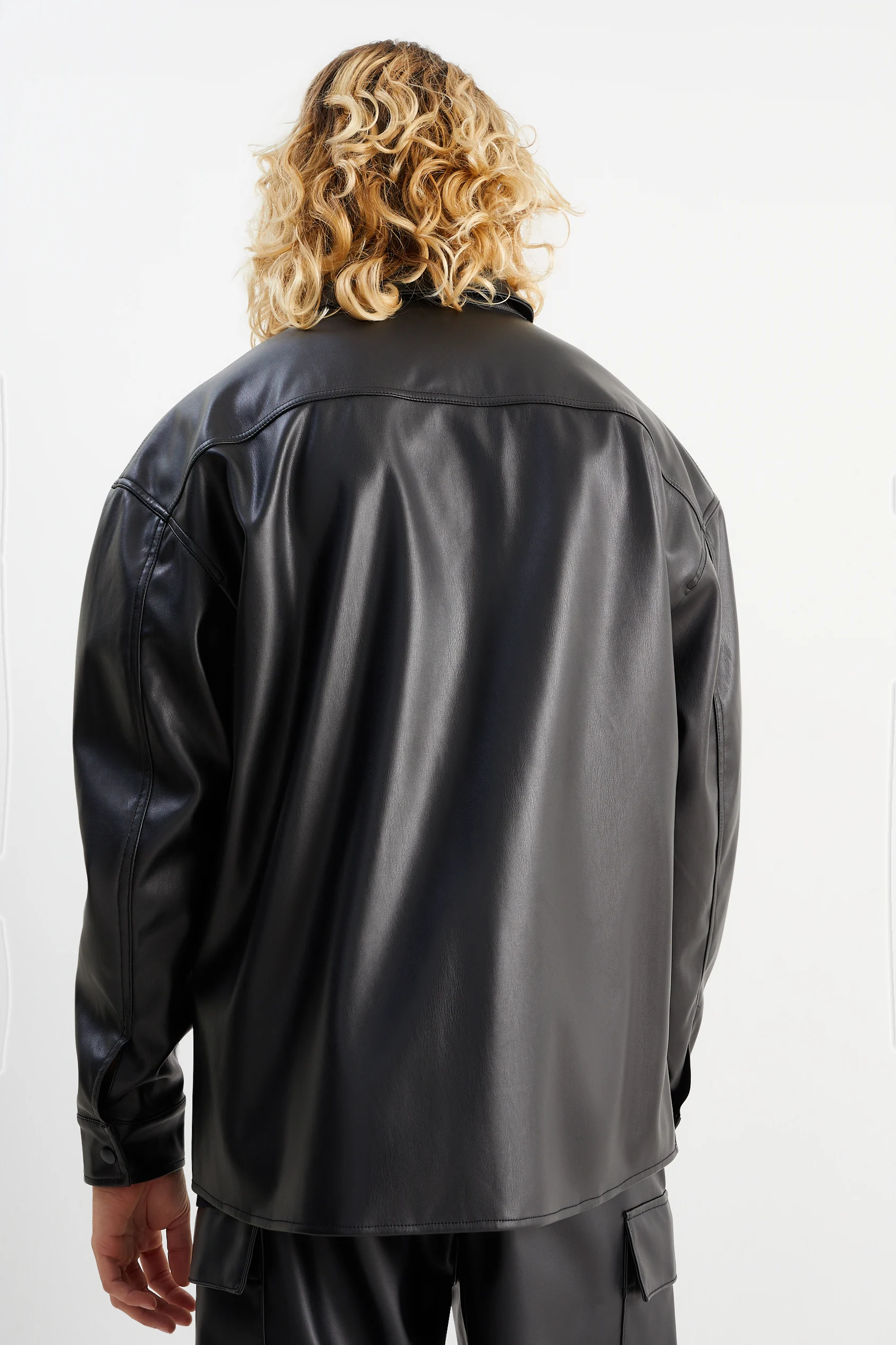Shirt jacket - faux leather