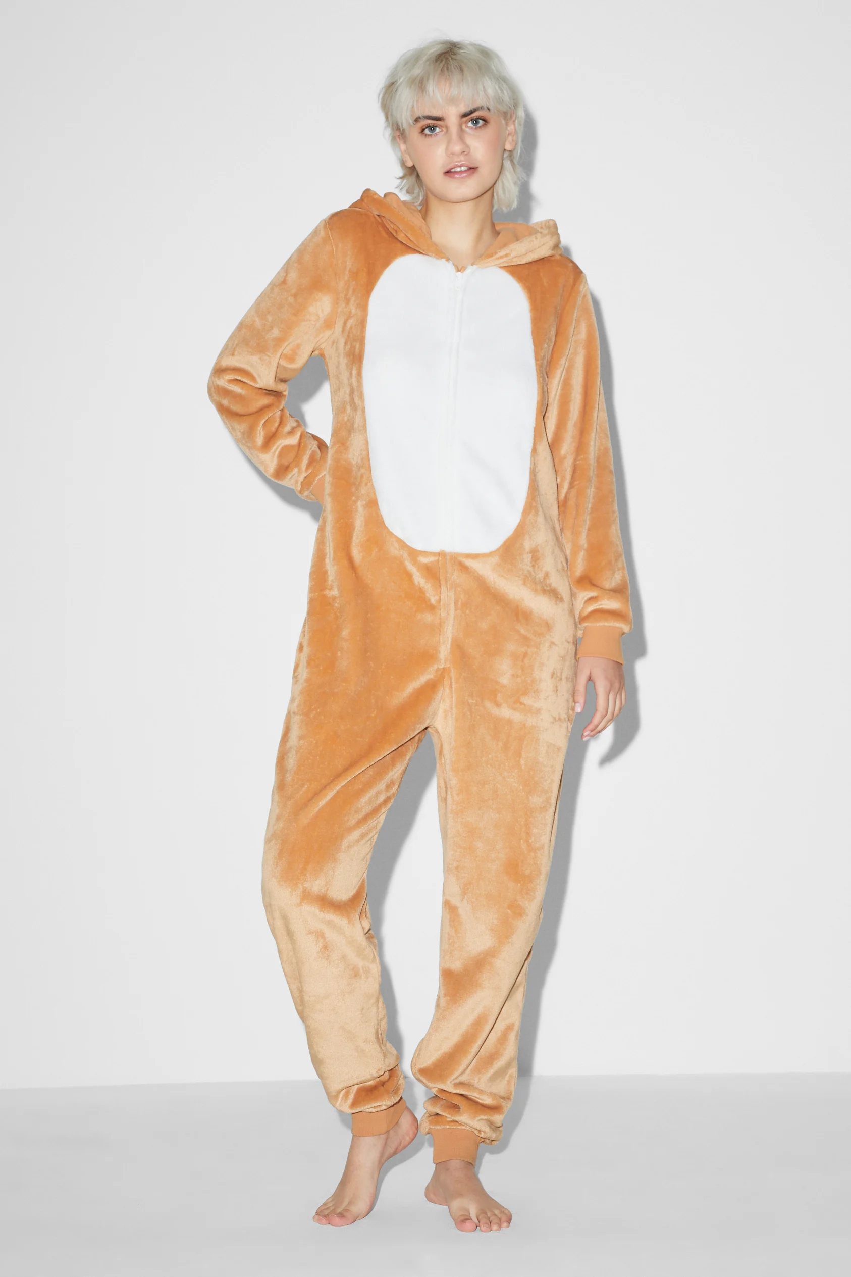 CLOCKHOUSE - Christmas fleece onesie with hood