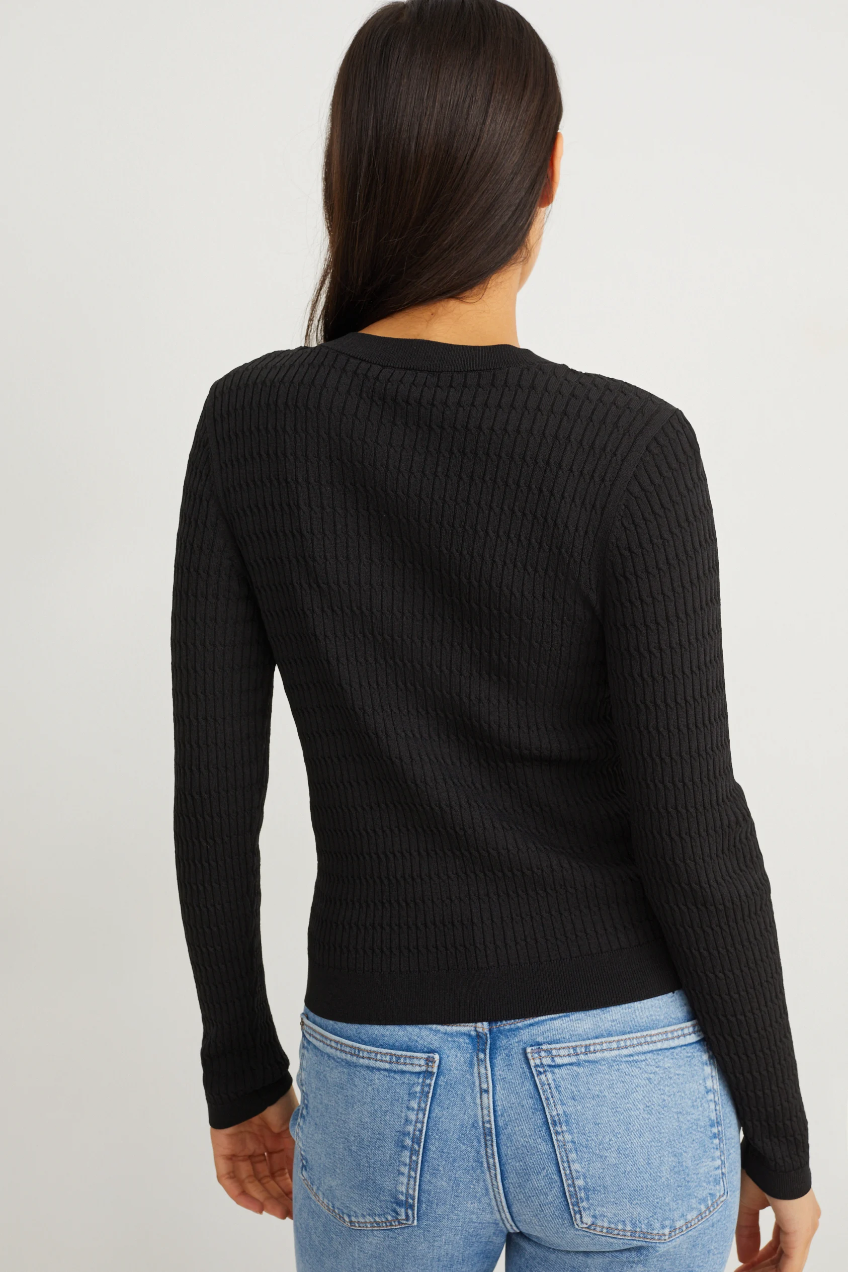 Cardigan - cable knit pattern