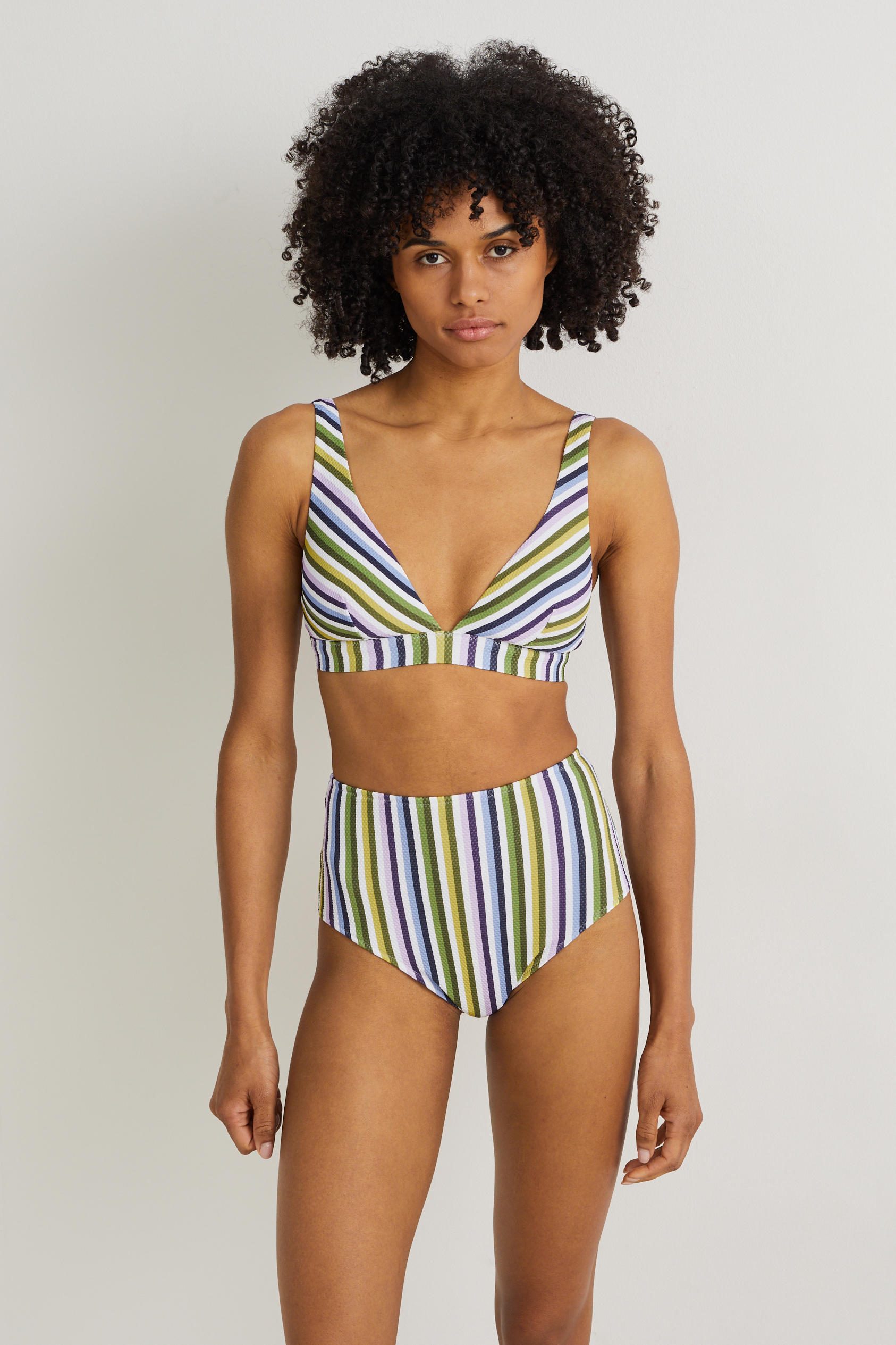 Bikini bottoms - high waist - LYCRA? XTRA LIFE? - striped