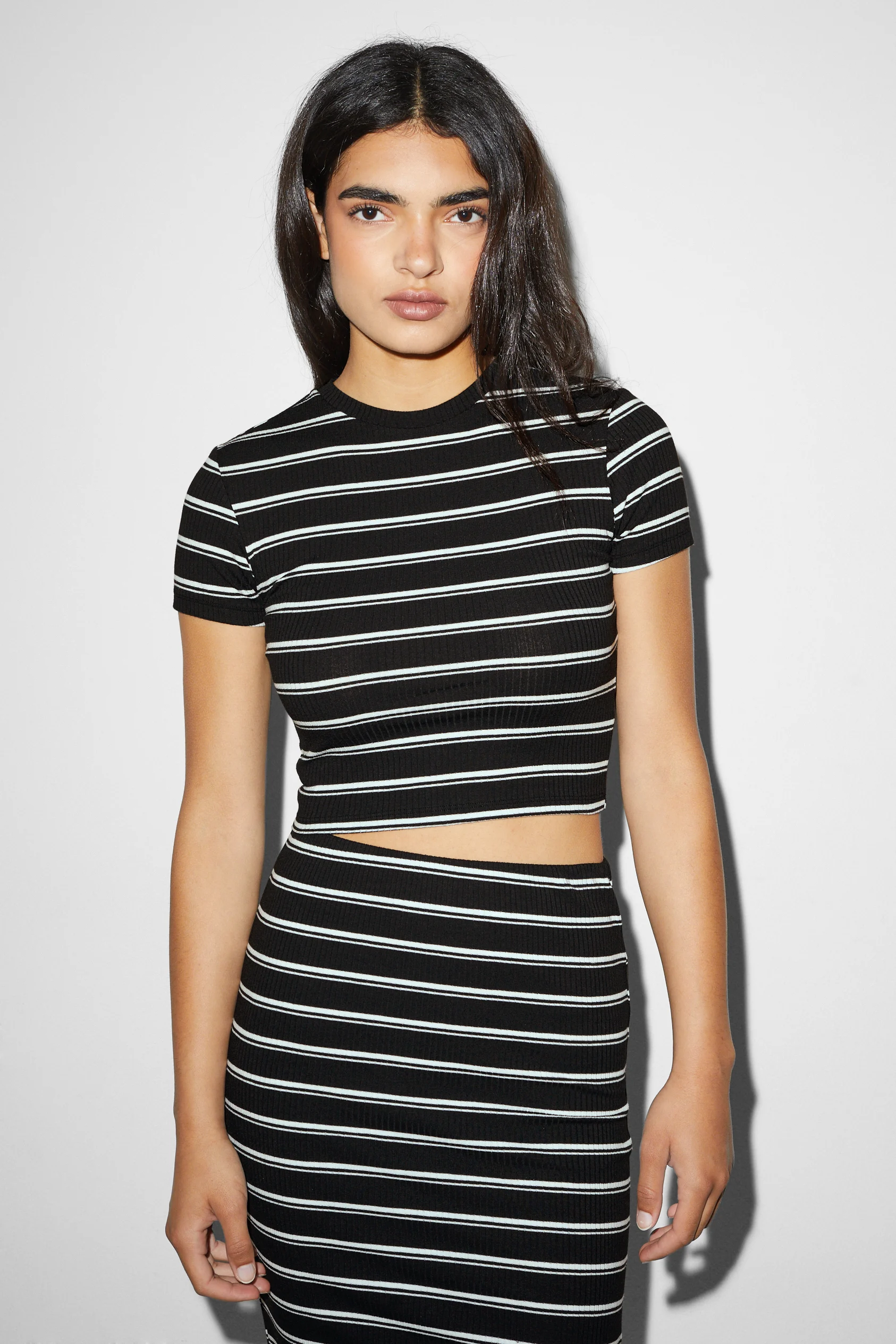 CLOCKHOUSE - cropped T-shirt - striped
