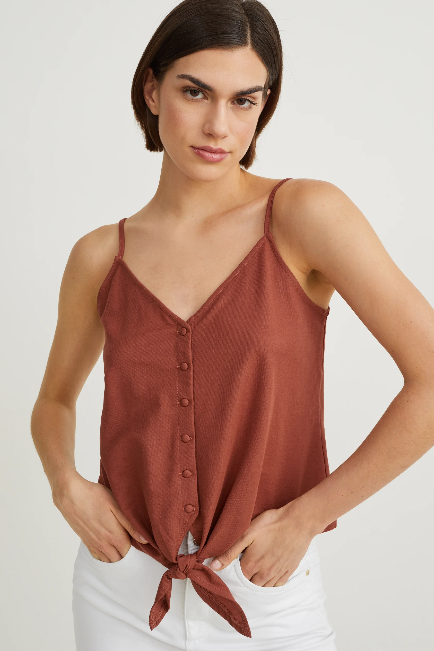 Top with knot detail