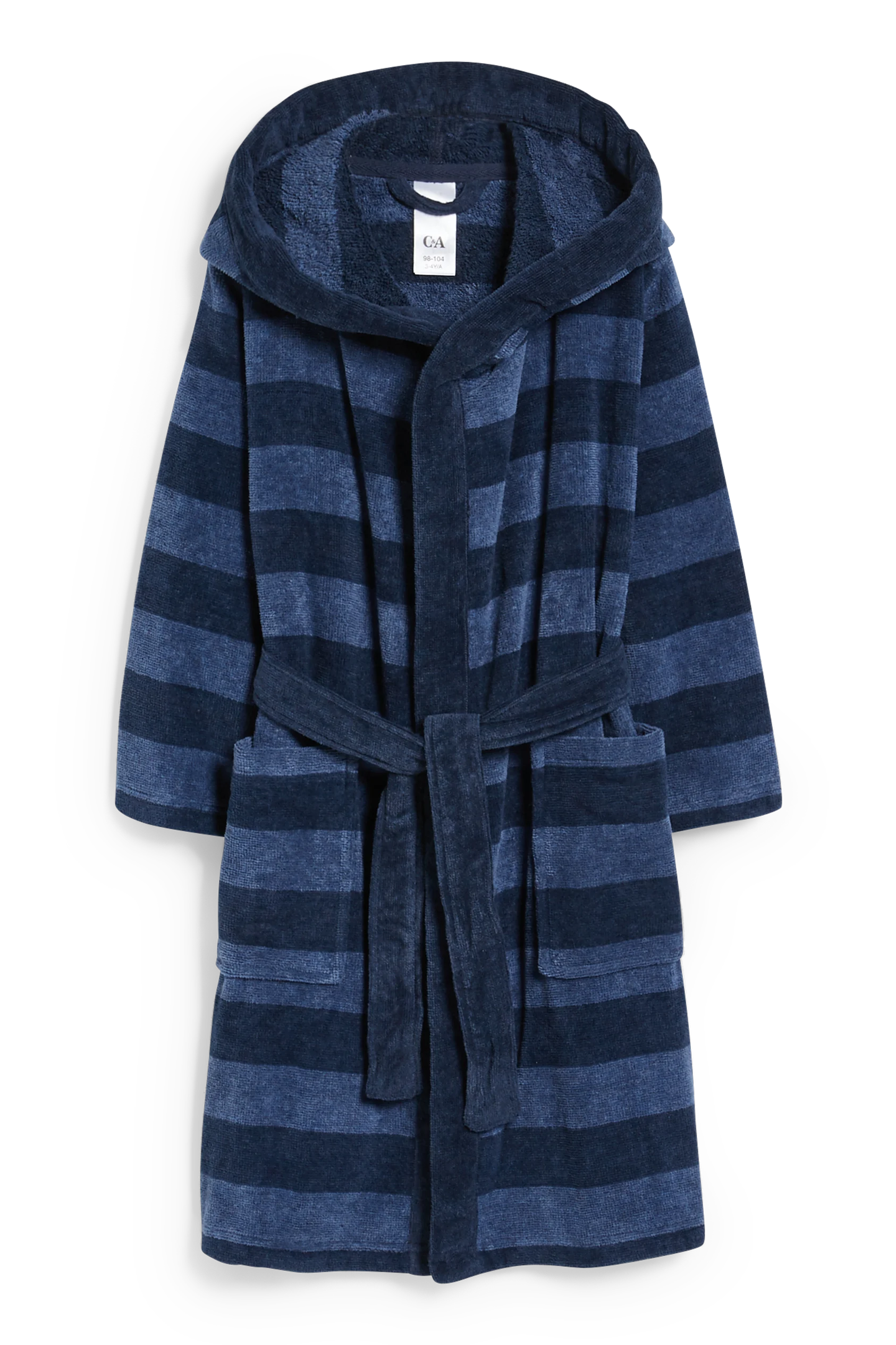 Bathrobe with hood - striped