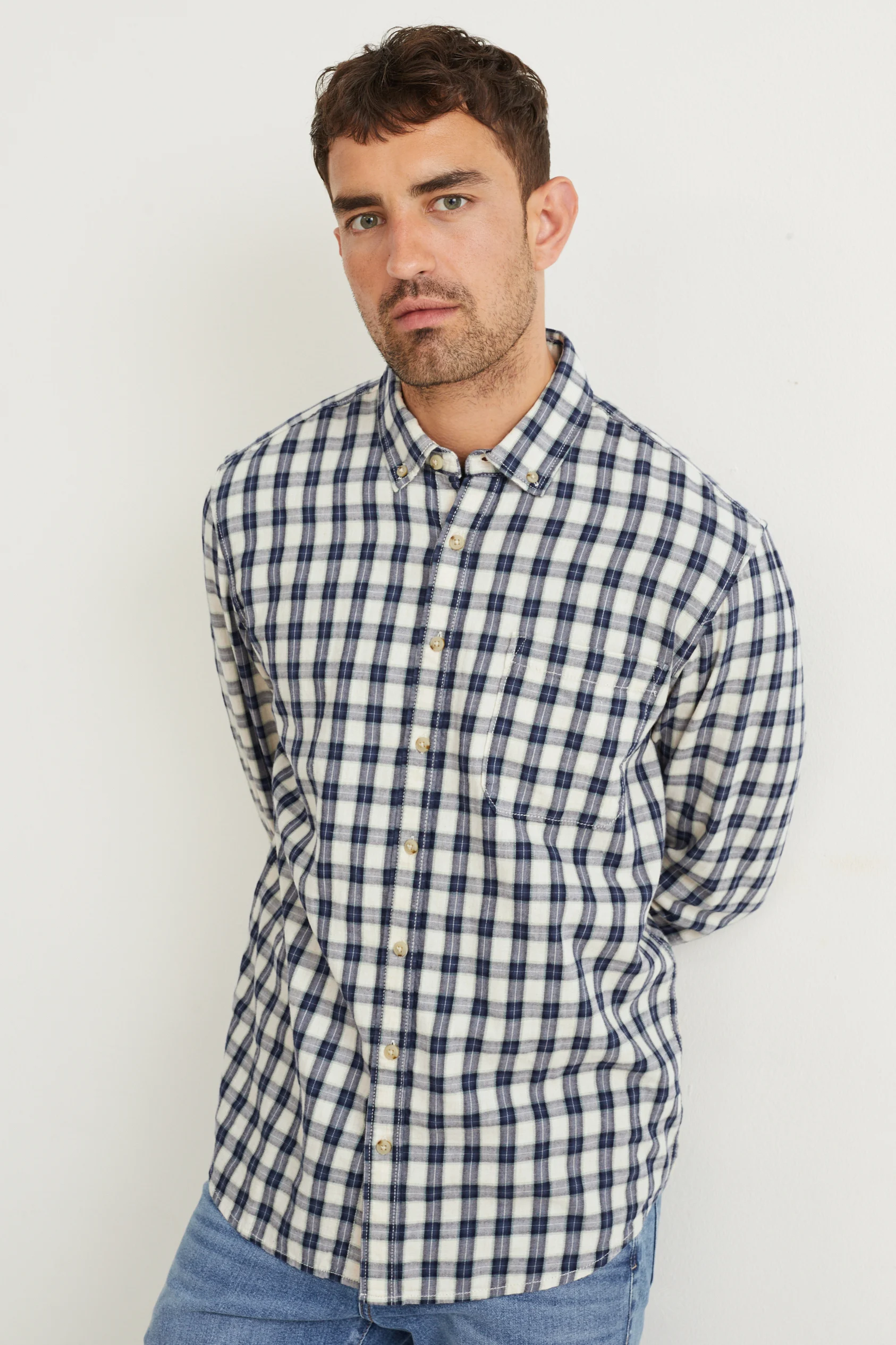 Shirt - regular fit - button-down collar - check
