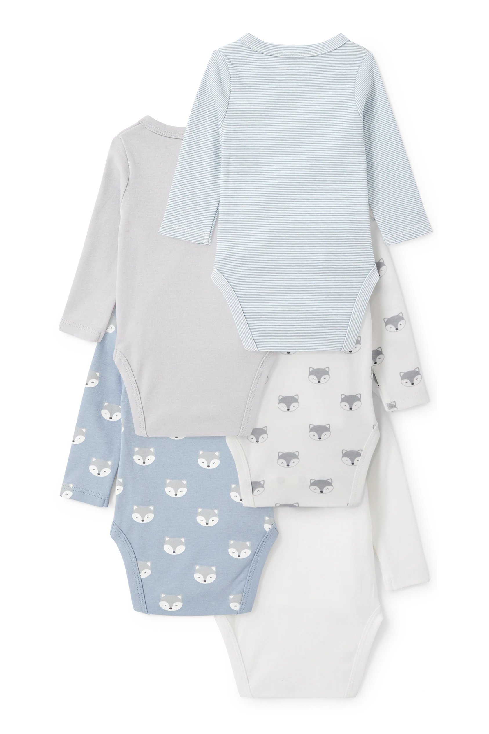 Multipack of 5 - baby wrapover bodysuit