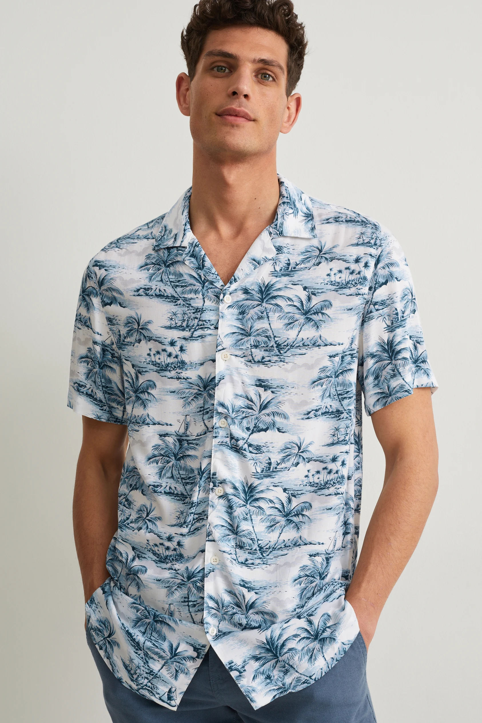 Shirt - slim fit - lapel collar