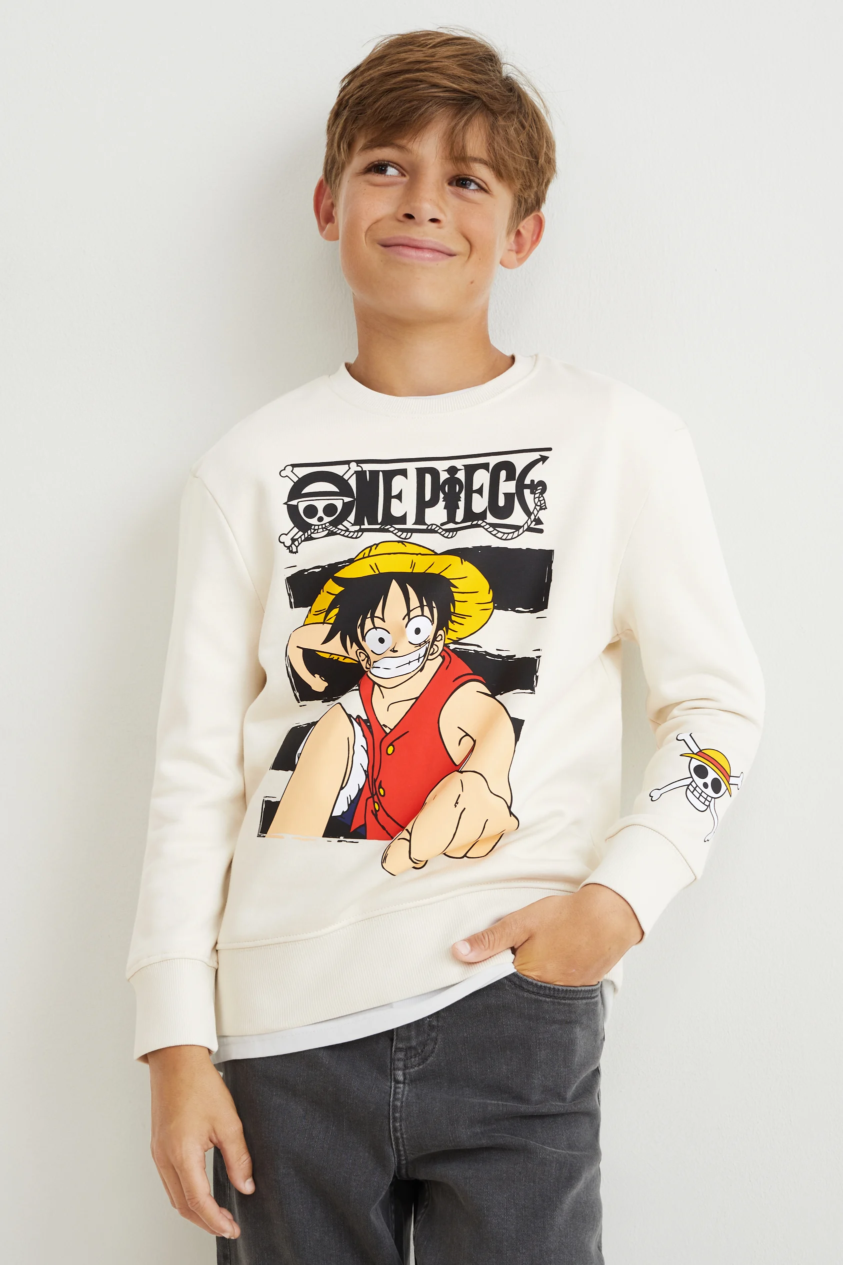 One Piece - Sweatshirt sleeve T-shirt