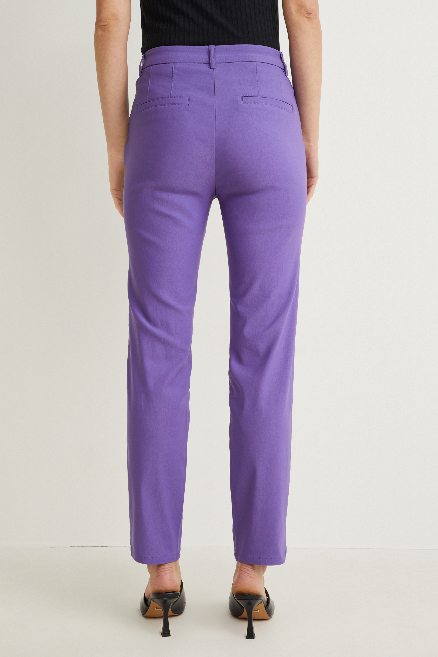 Cloth trousers - mid-rise waist - slim fit