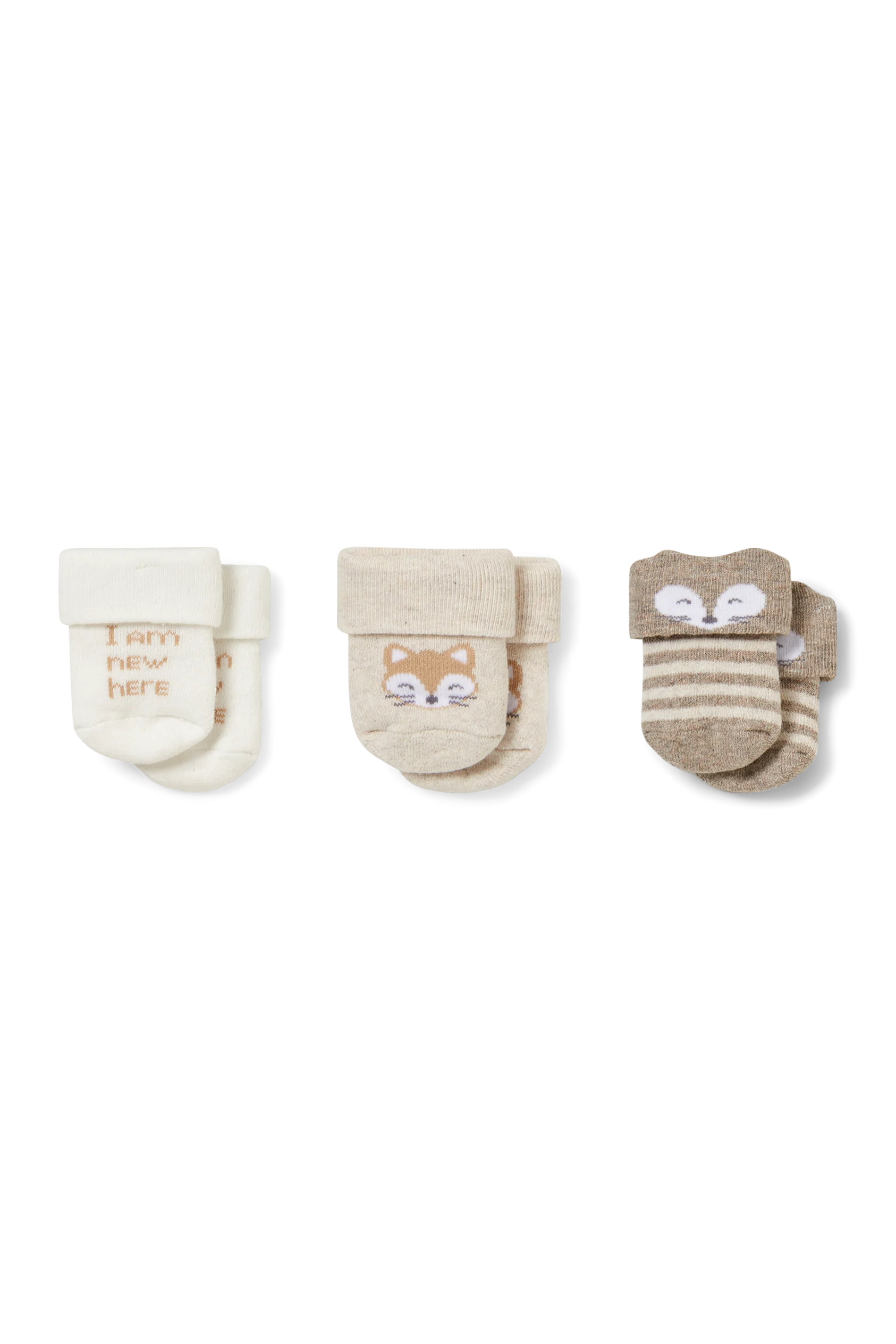 Multipack of 3 - animals - newborn socks with motif