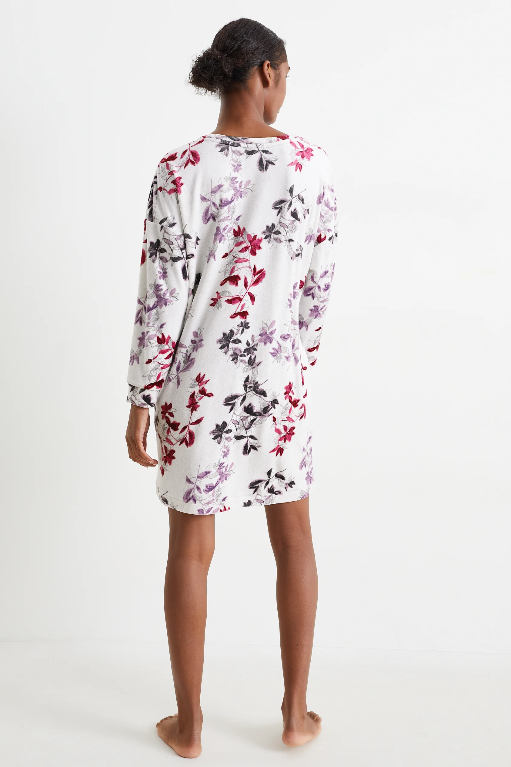 Velour nightdress - floral