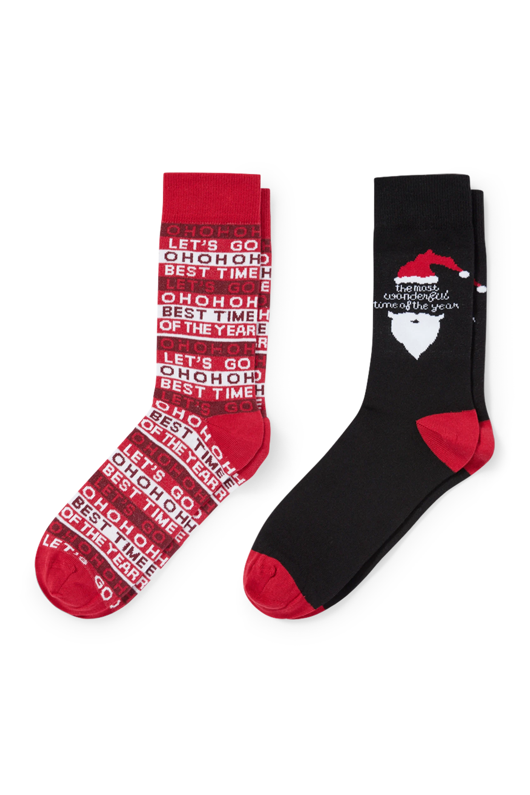 Multipack of 2 - Christmas socks with motif