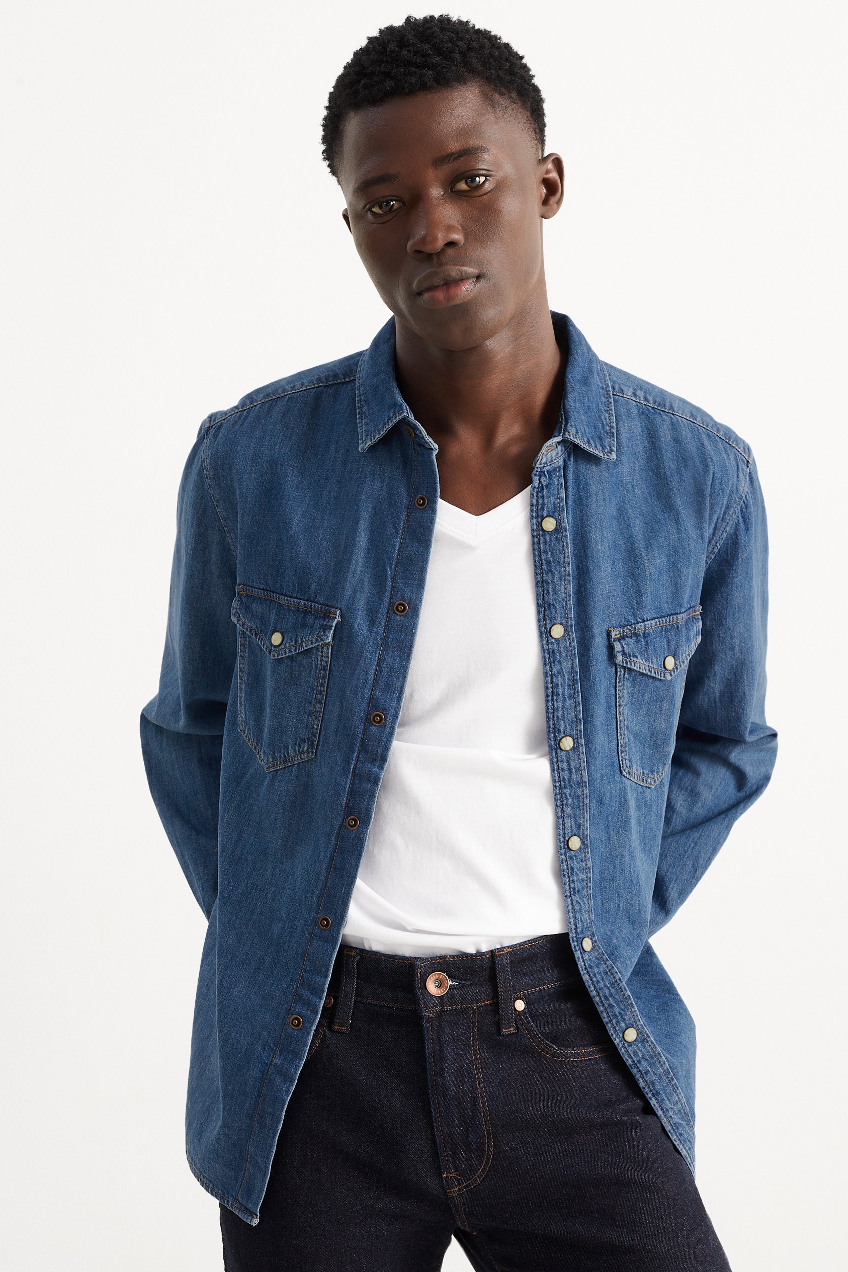 Denim shirt - regular fit - kent collar