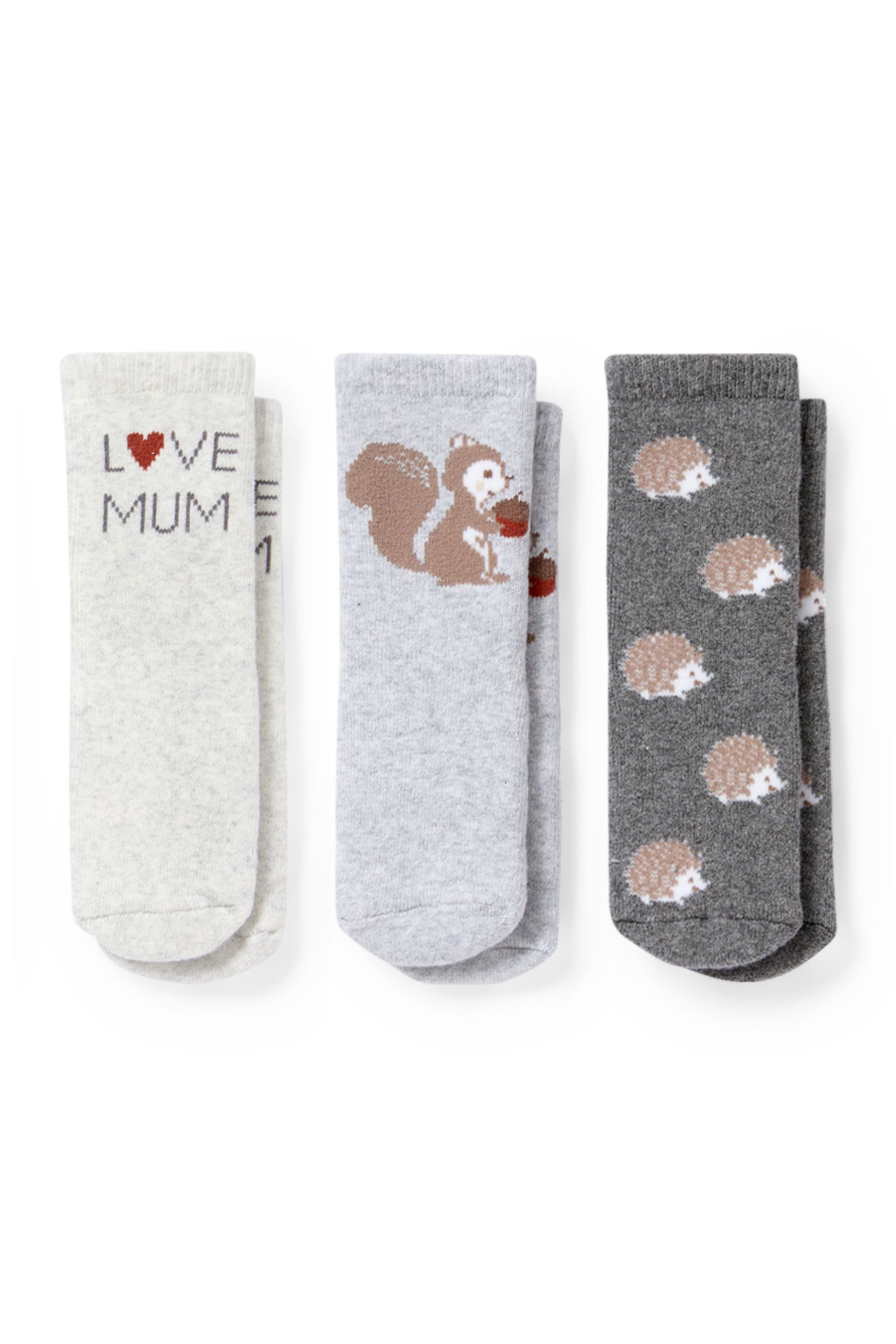 Multipack of 3 - woodland animals - socks with motif