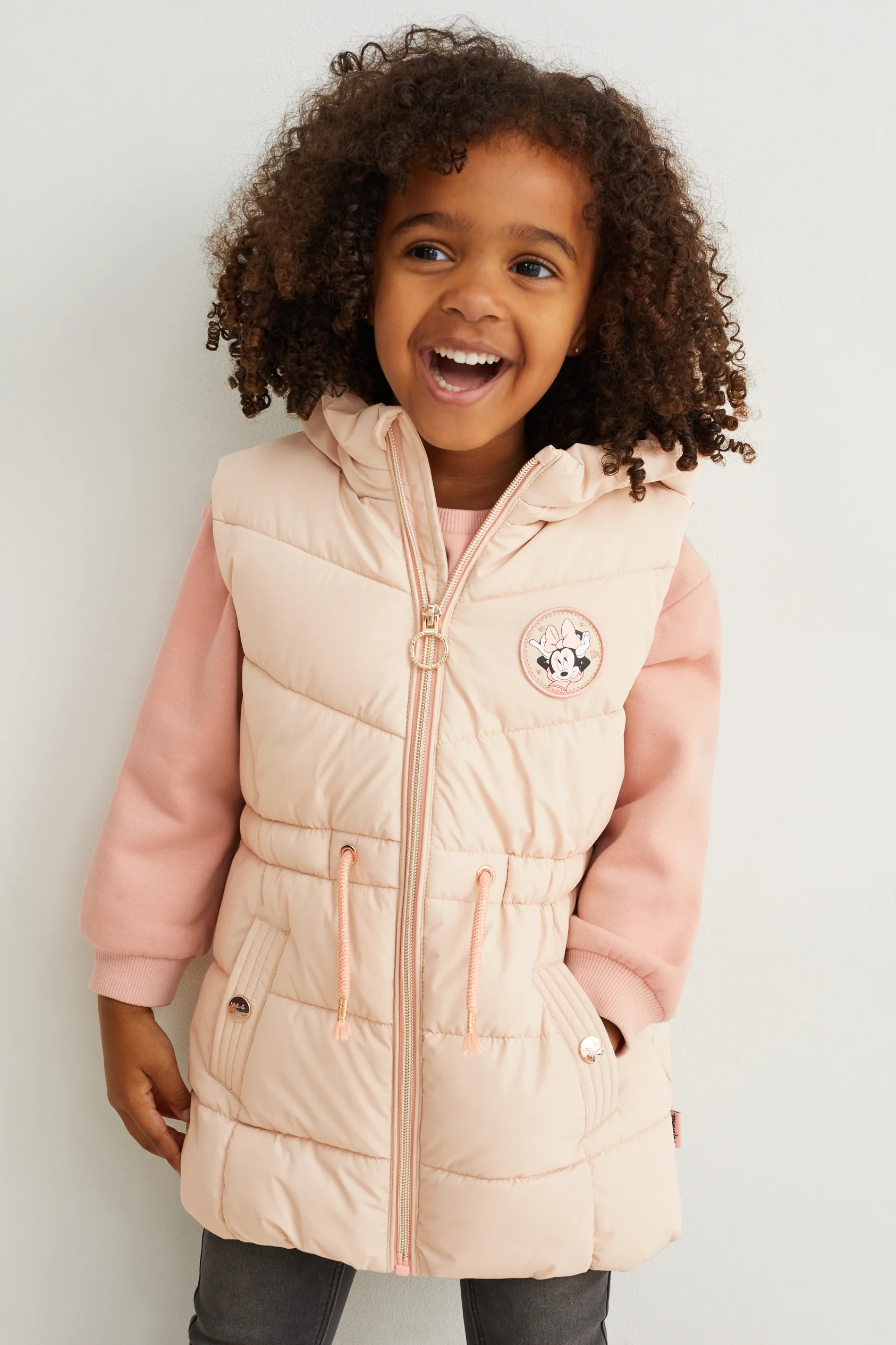 Minnie Mouse - long quilted gilet with hood